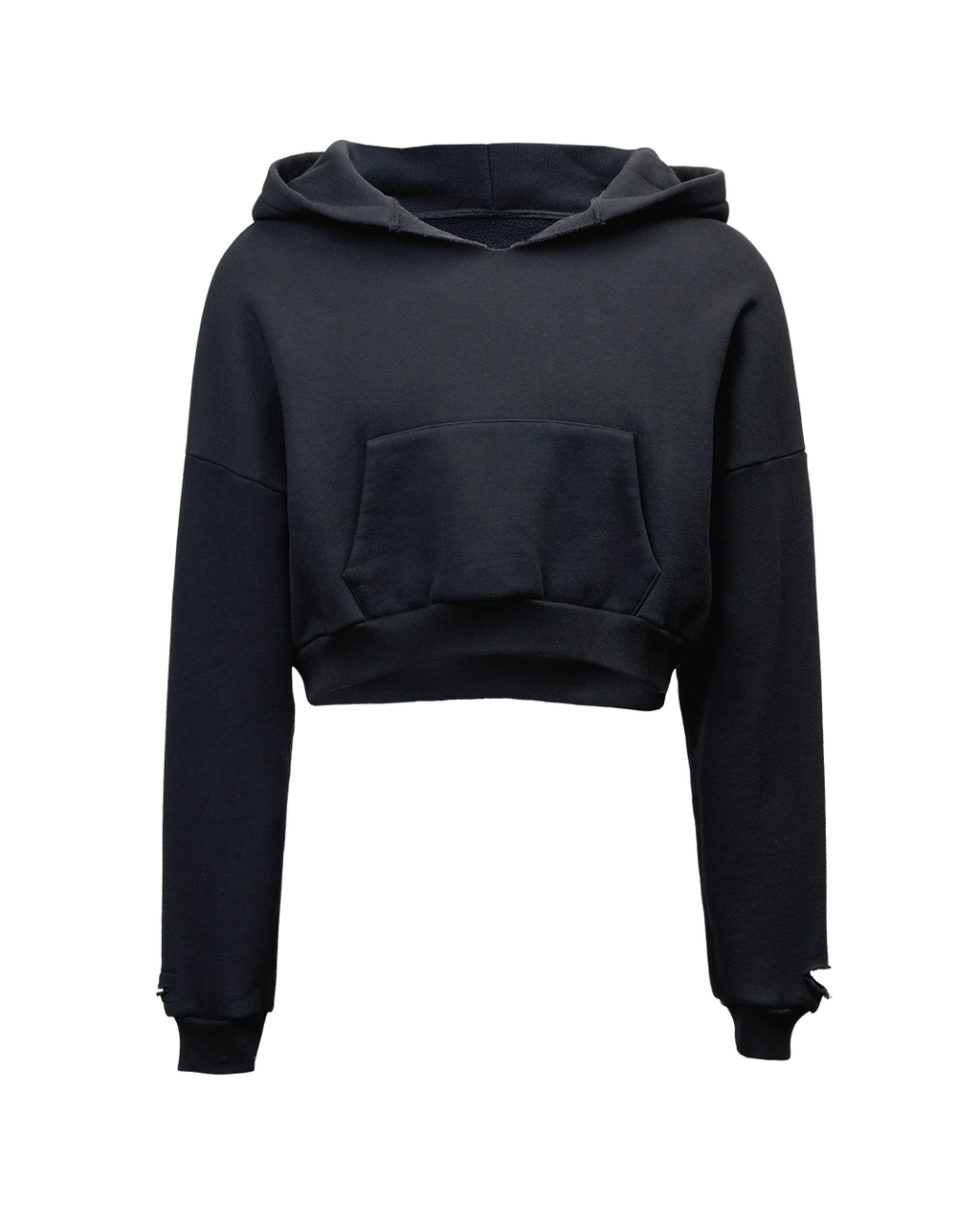 WOMENS CROPPED HOODIE  - BLACK