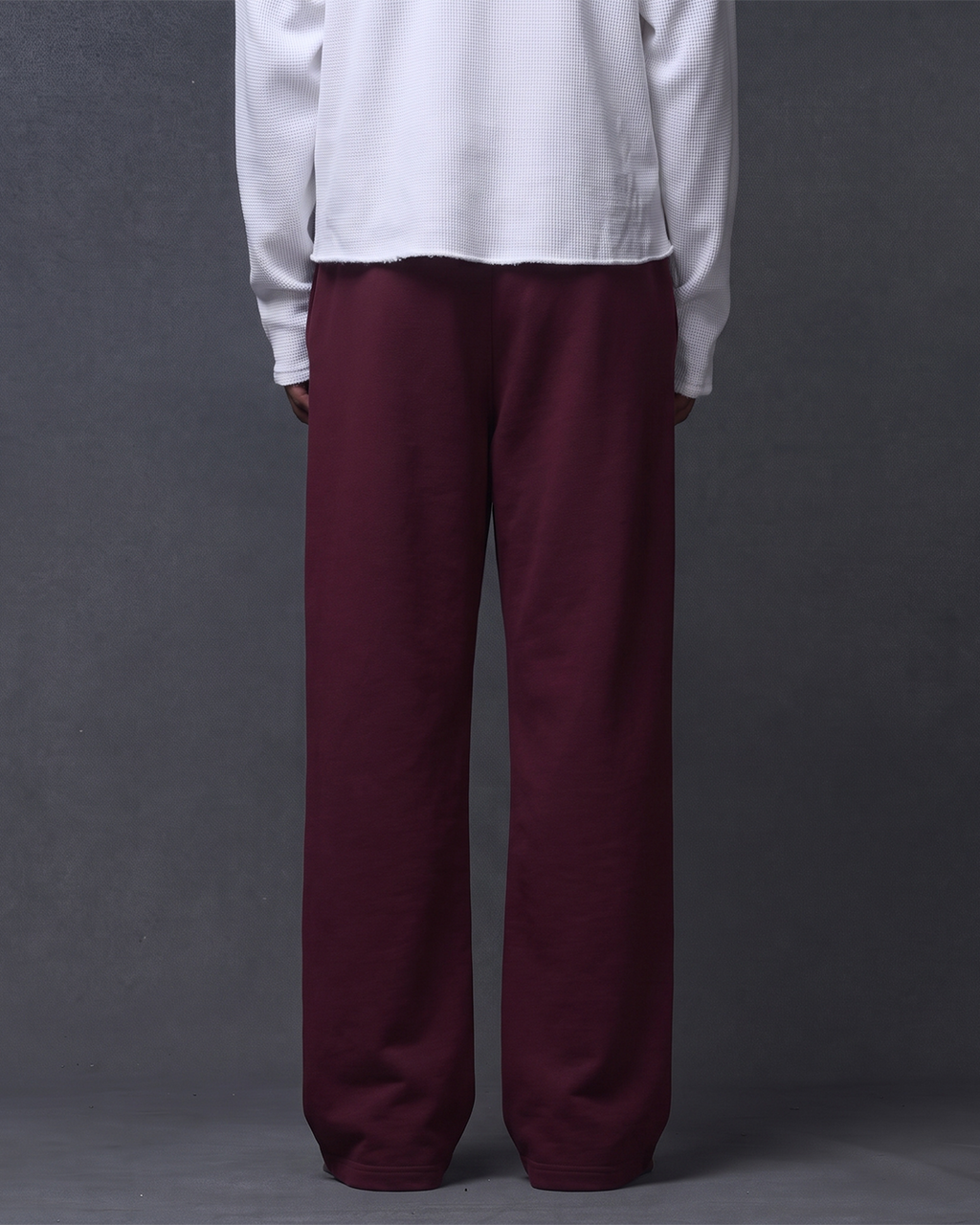 WIDE LEG SWEATPANTS - BURGUNDY