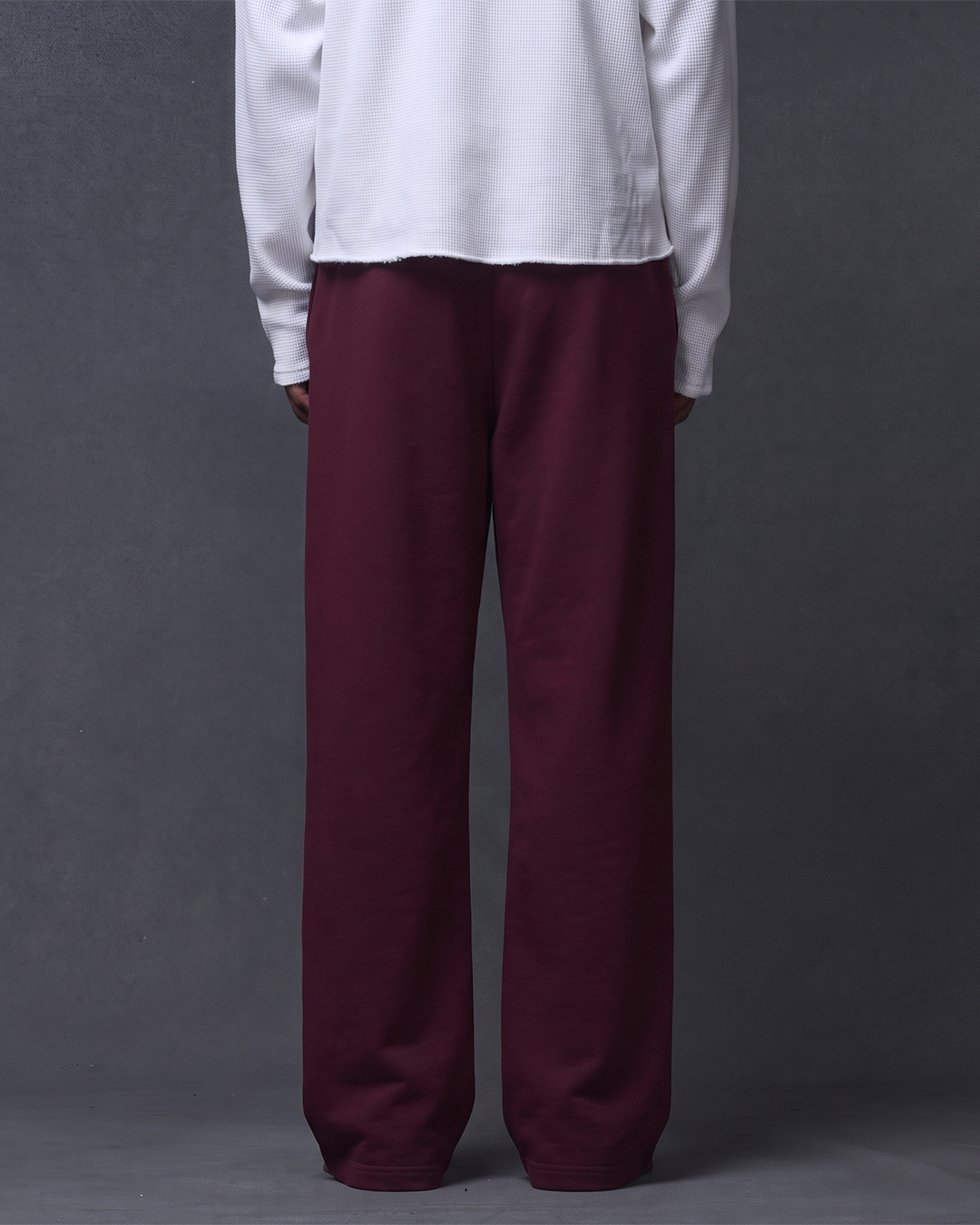 WIDE LEG SWEATPANTS - BURGUNDY