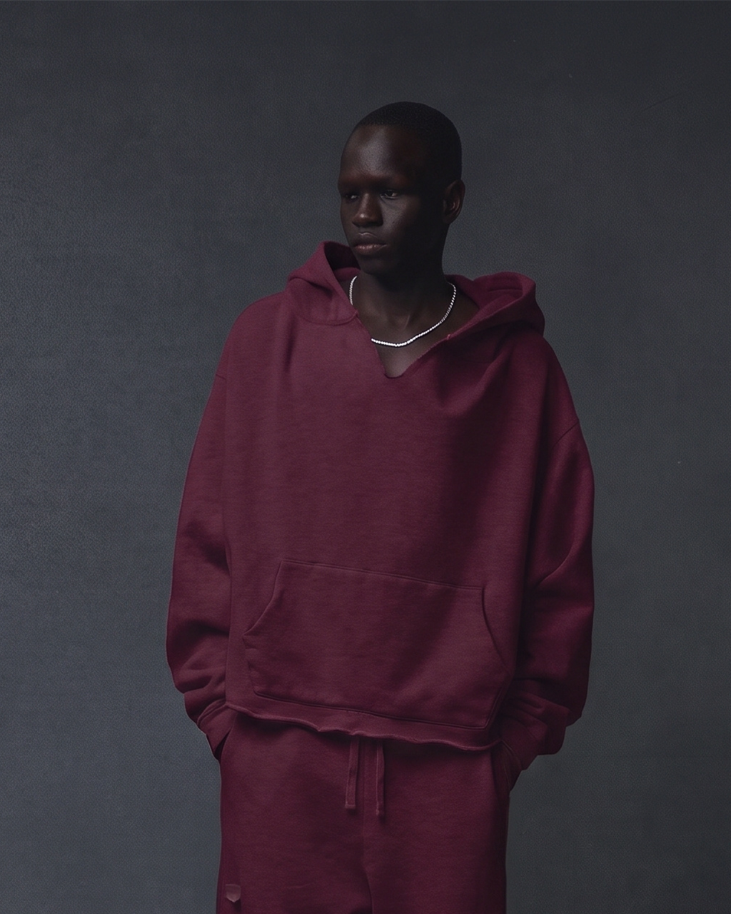 OVERSIZED HOODIE - BURGUNDY