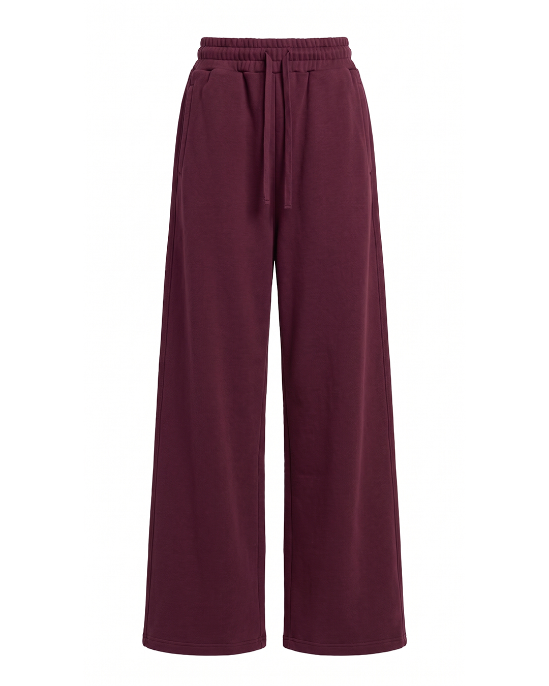 WIDE LEG SWEATPANTS - BURGUNDY