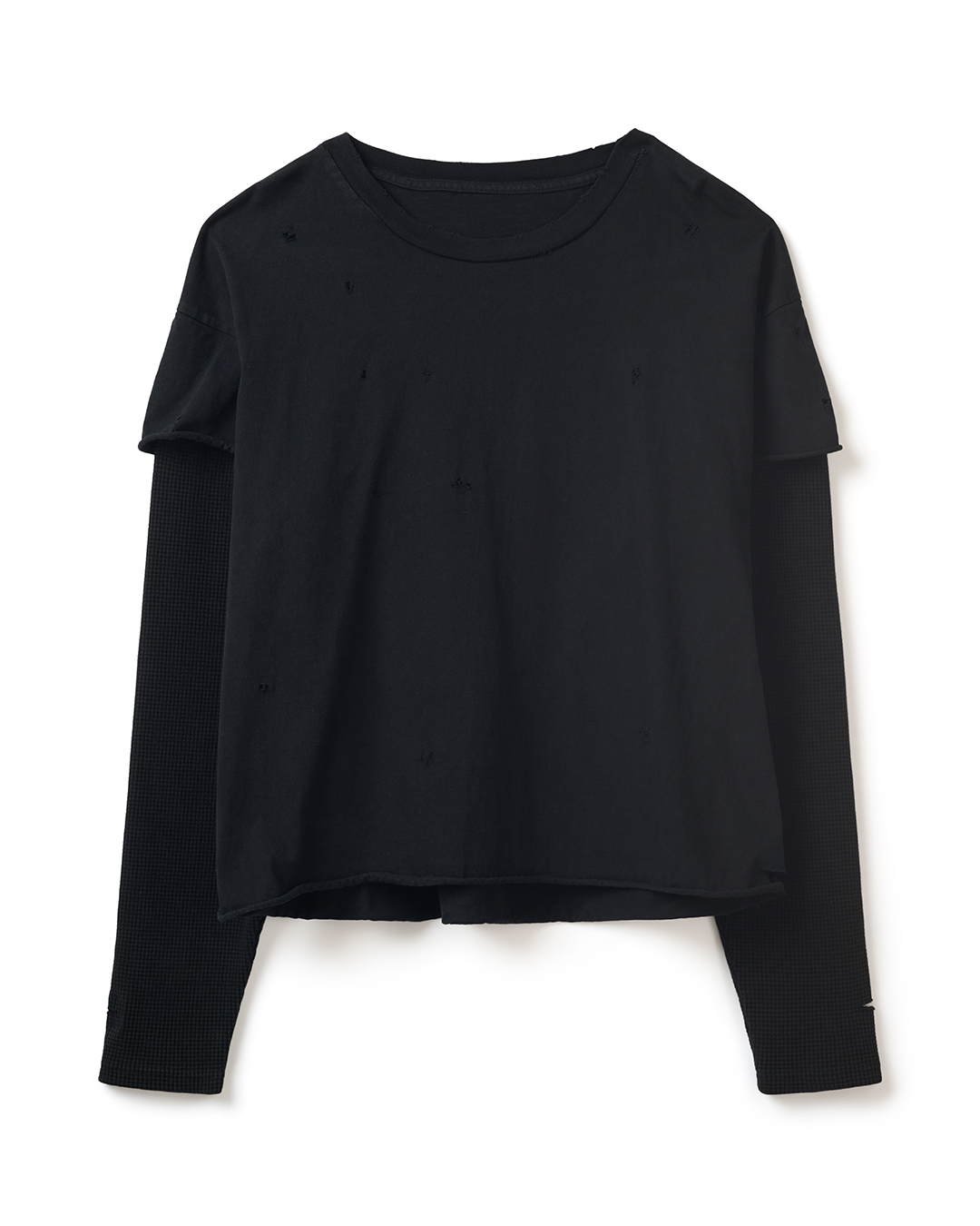 THERMAL TEE - DISTRESSED BLACK