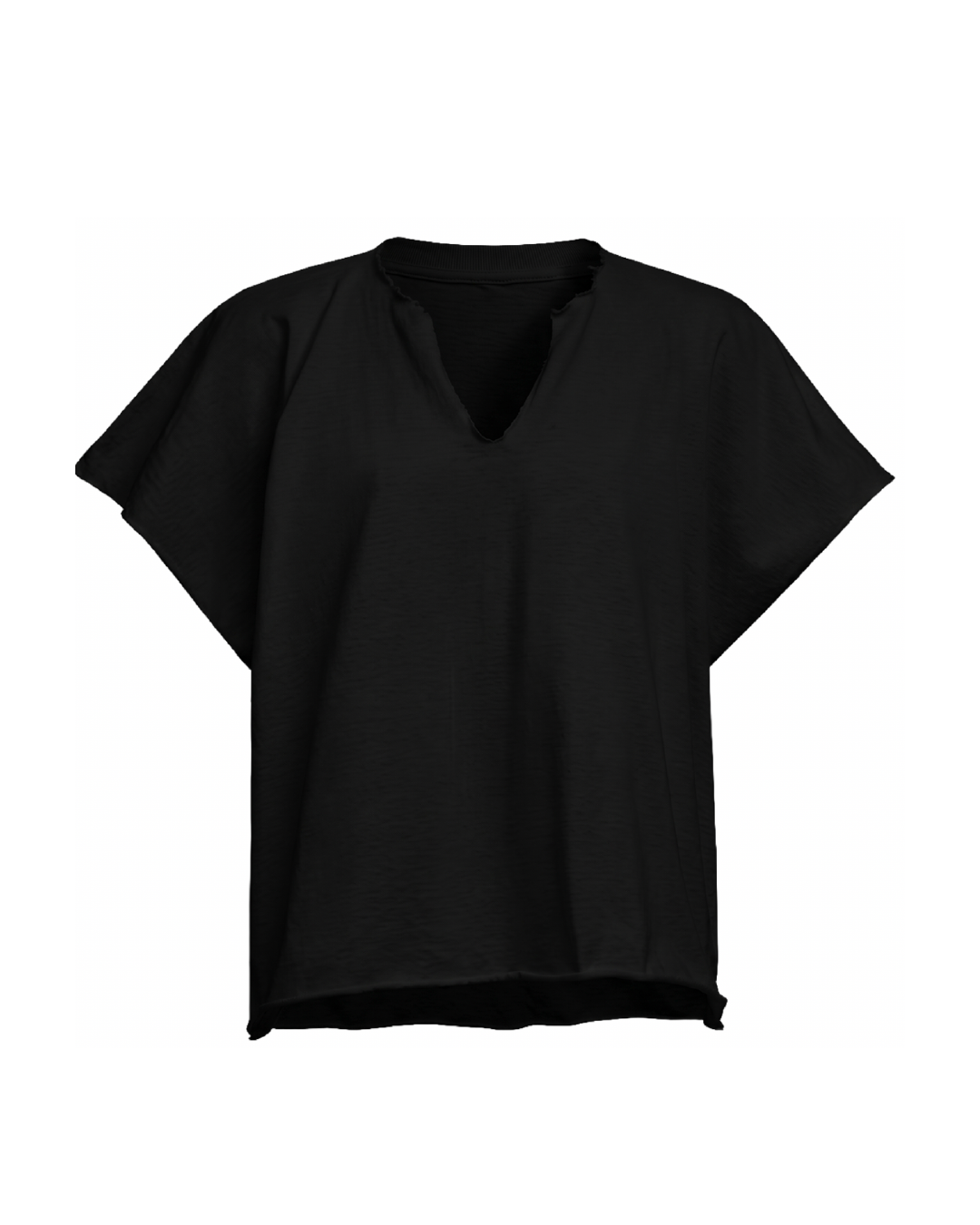 CUT NECK FLAGSHIP TEE - BLACK