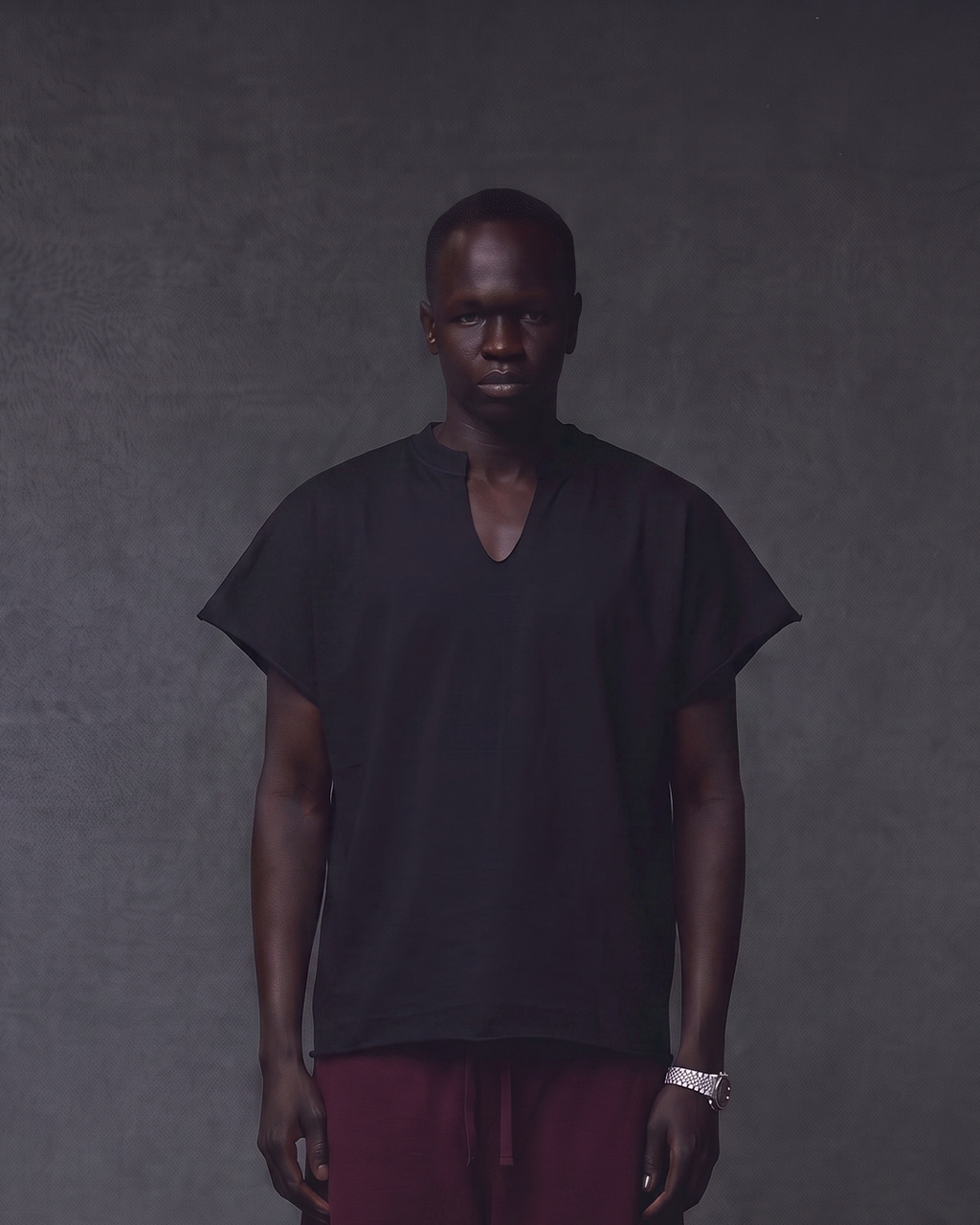 CUT NECK FLAGSHIP TEE - BLACK