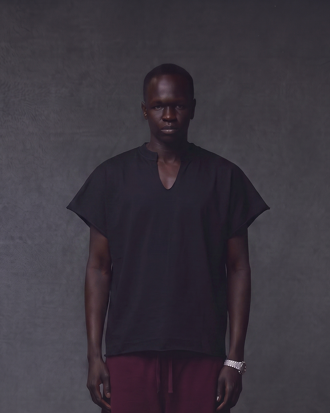 CUT NECK FLAGSHIP TEE - BLACK