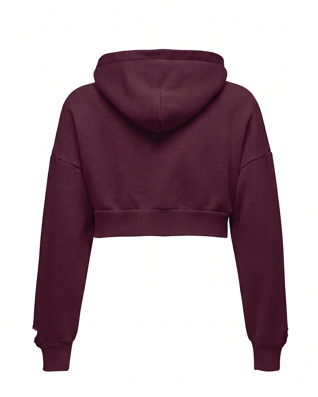 WOMENS CROPPED  HOODIE - BURGUNDY