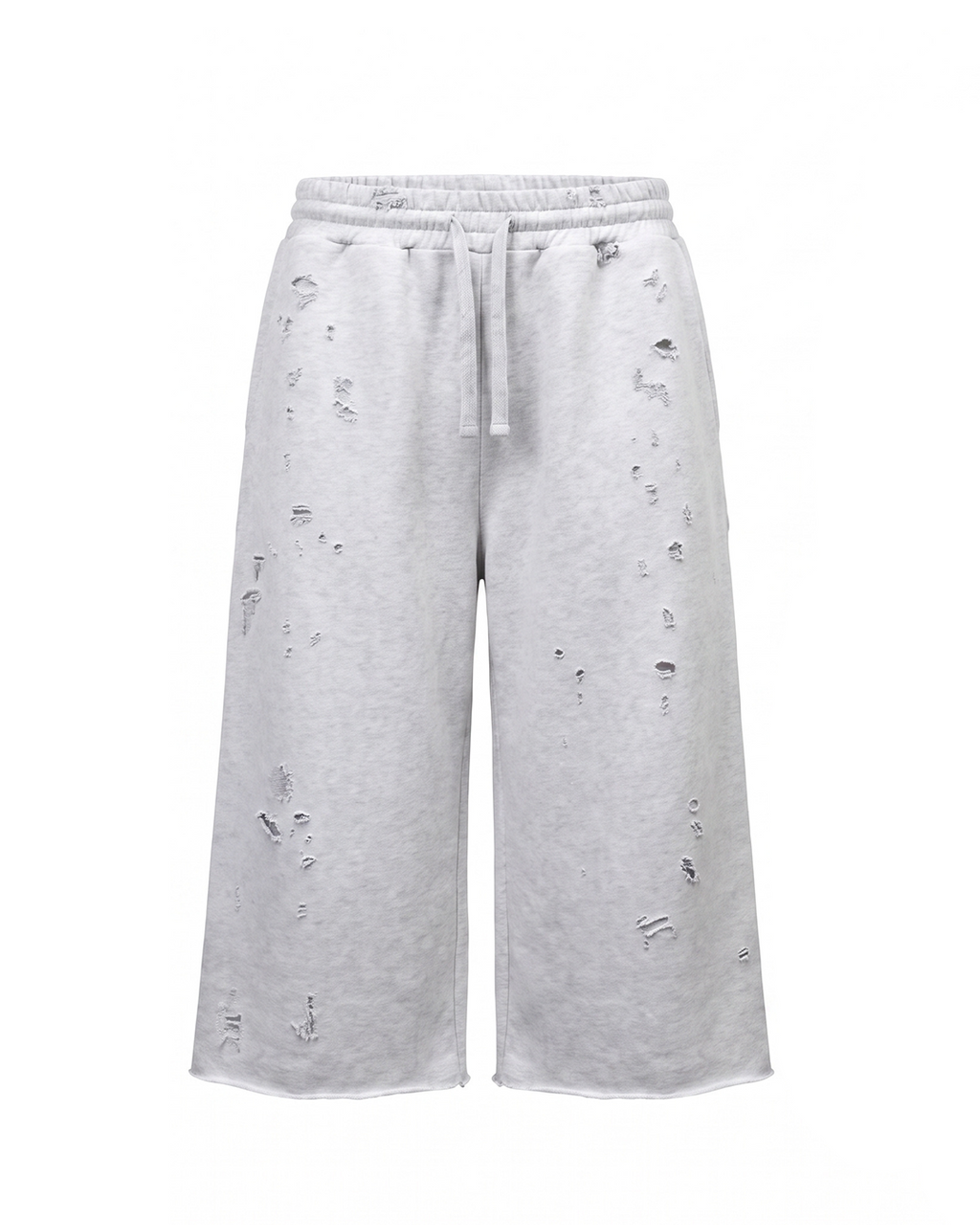LONG SWEAT SHORT - DISTRESSED HEATHER GREY