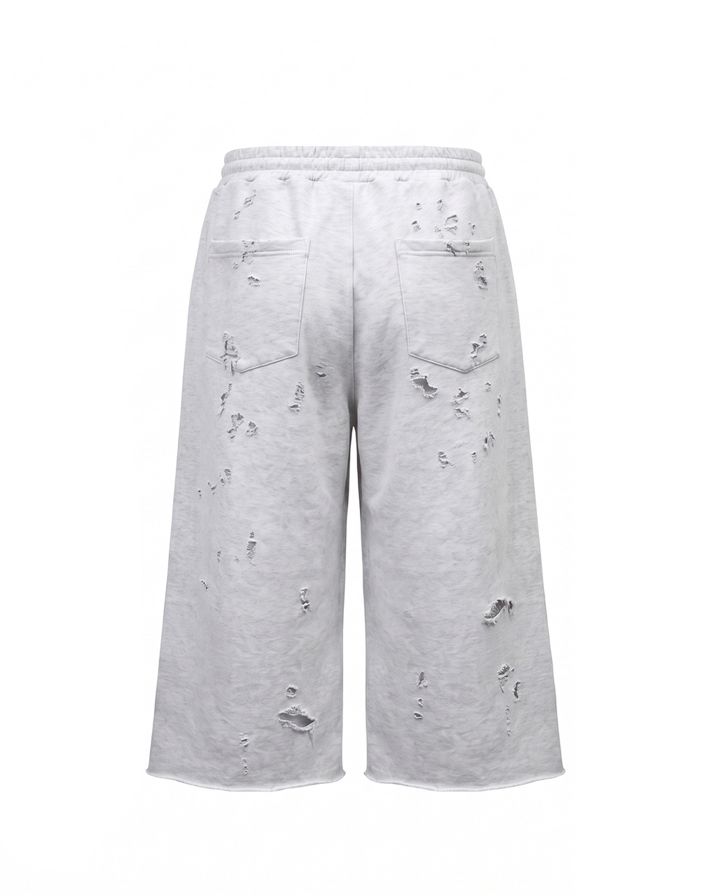 LONG SWEAT SHORT - DISTRESSED HEATHER GREY