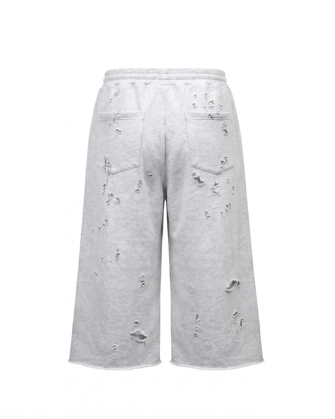 LONG SWEAT SHORT - DISTRESSED HEATHER GREY