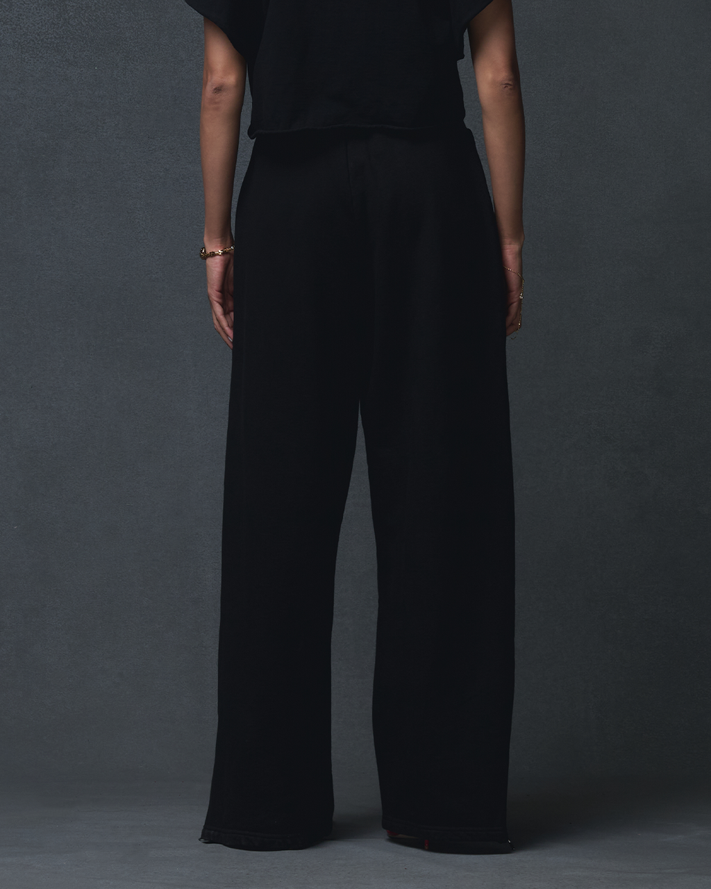 WOMENS ZIPPER SWEATPANTS - BLACK