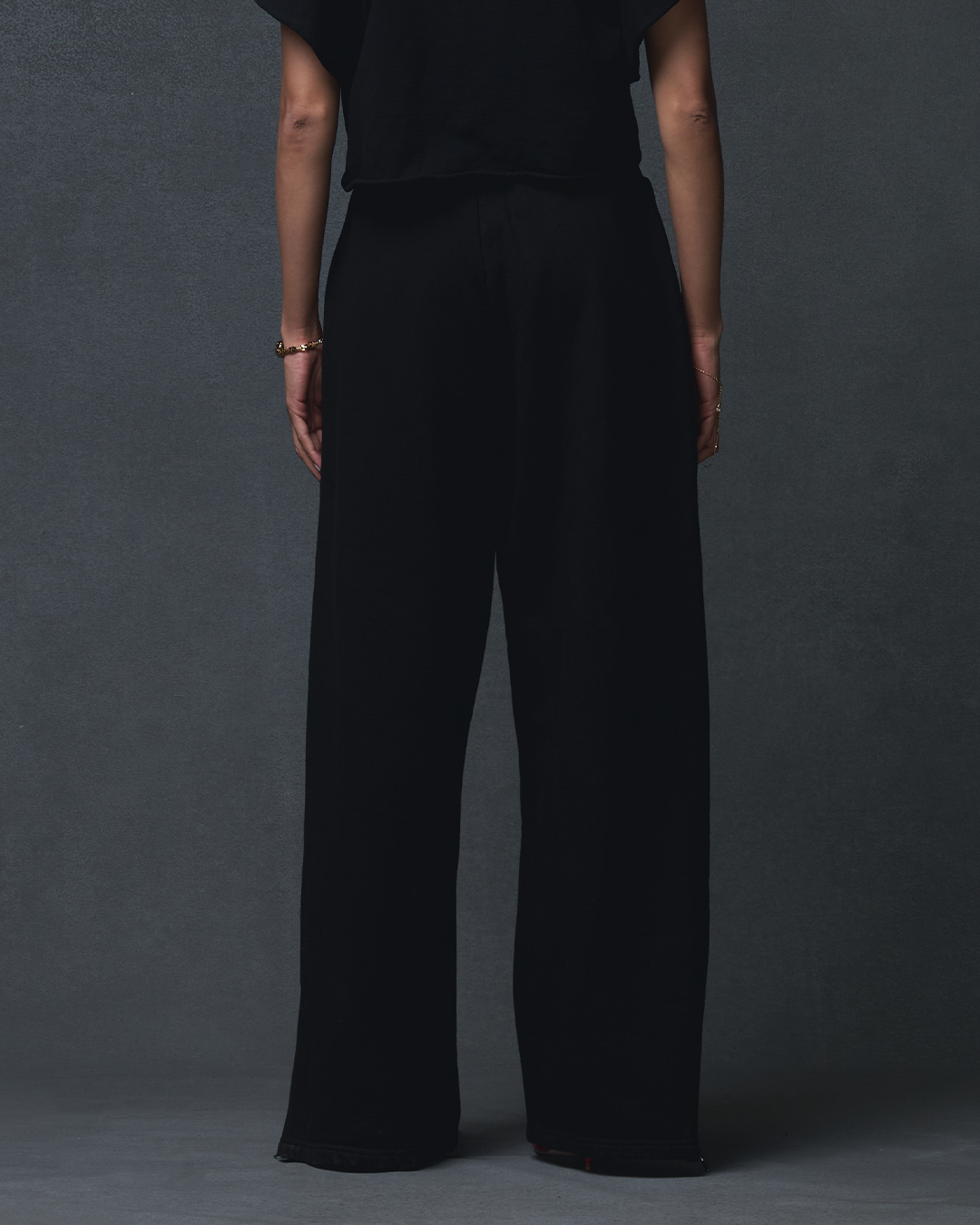 WOMENS ZIPPER SWEATPANTS - BLACK