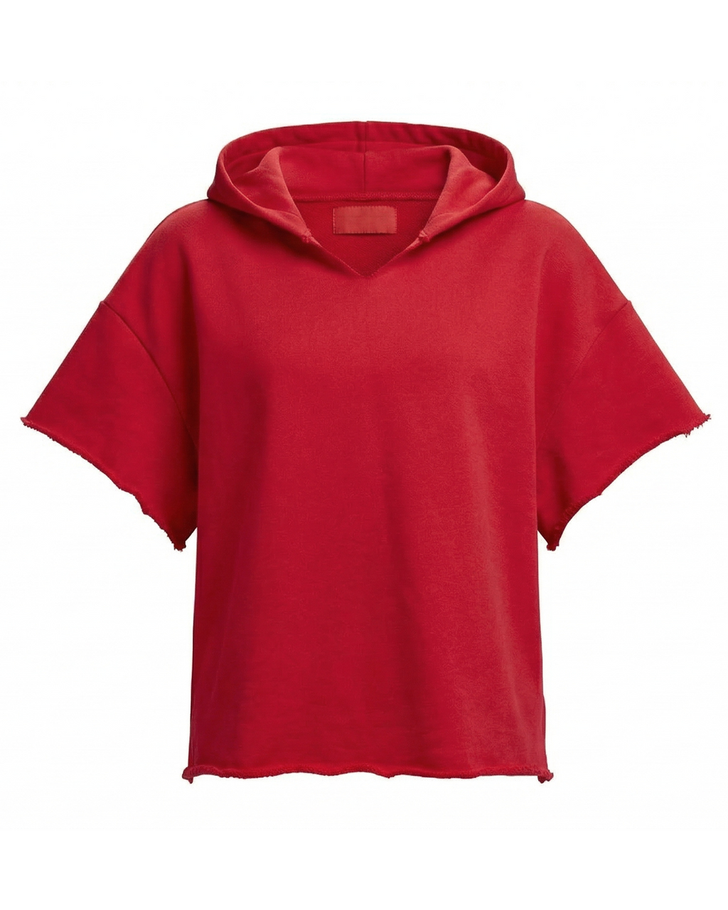 CUT OFF HOODIE - RED