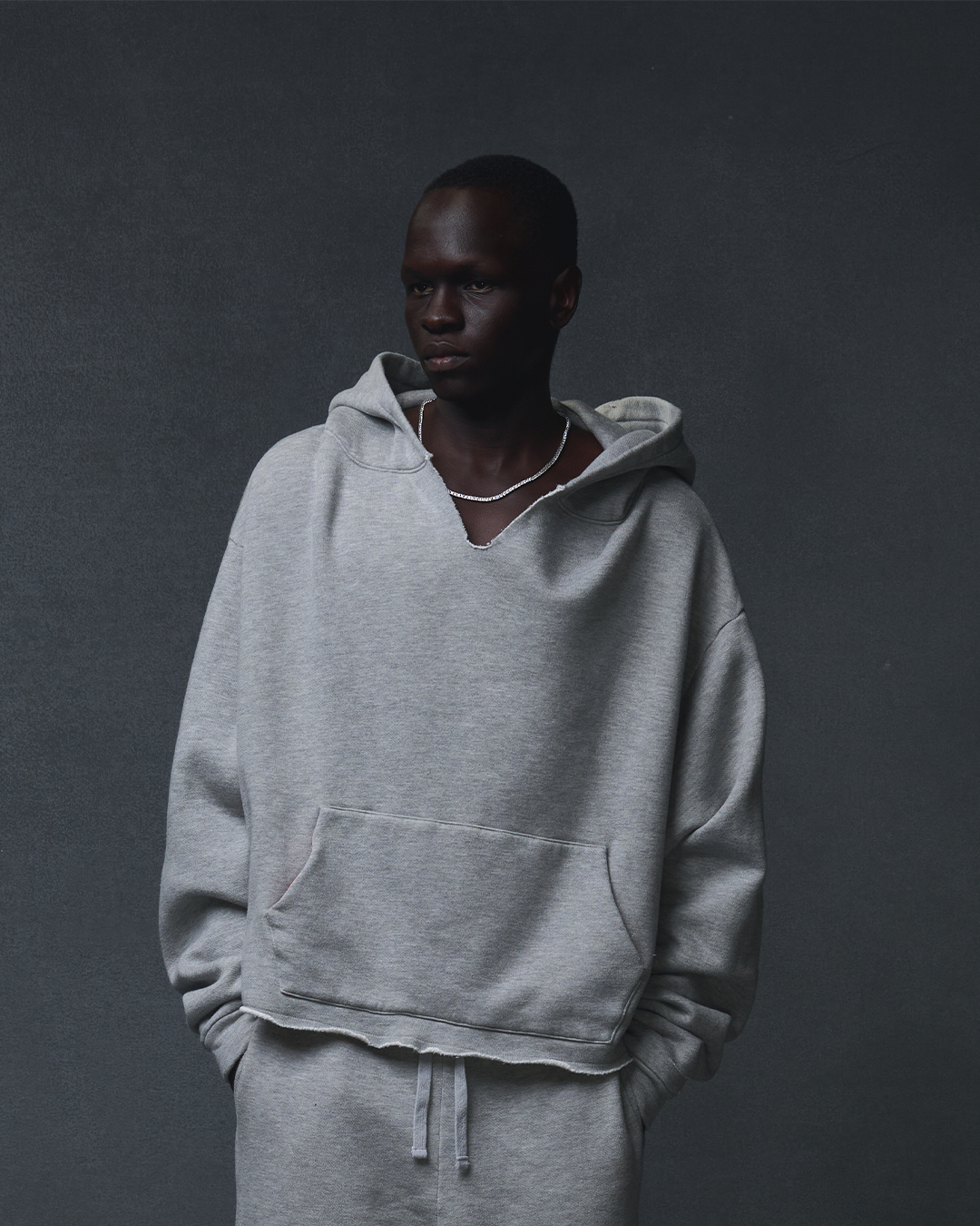 OVERSIZED HOODIE - HEATHER GREY