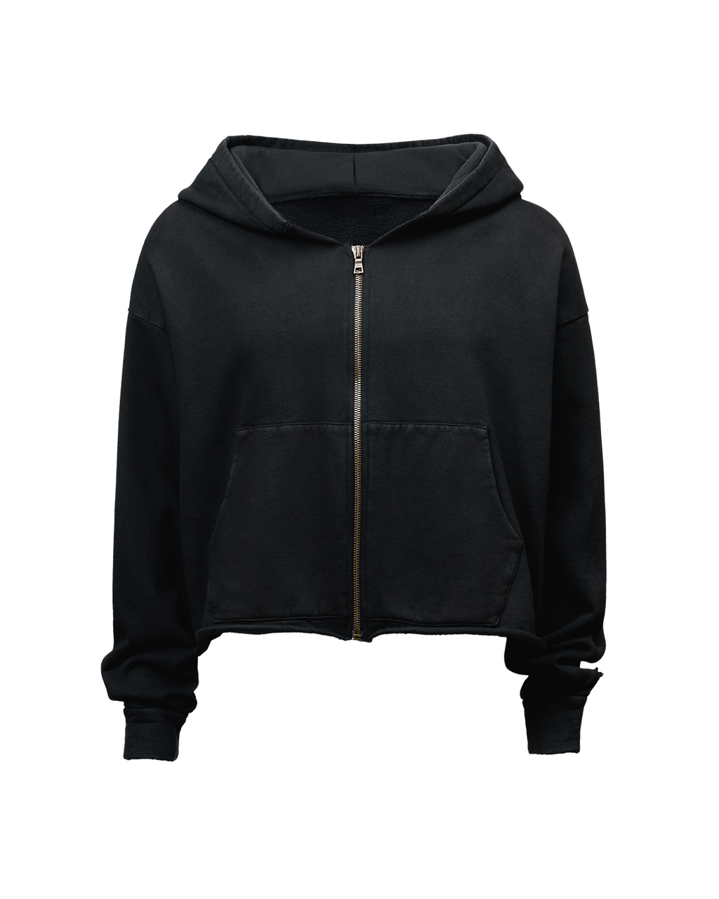 OVERSIZED ZIP UP HOODIE - BLACK