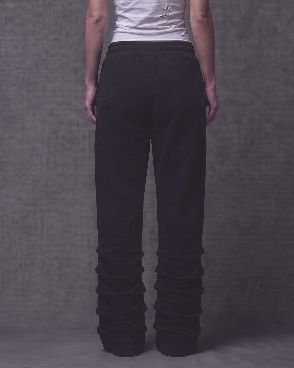 STACKED SWEATPANTS - BLACK