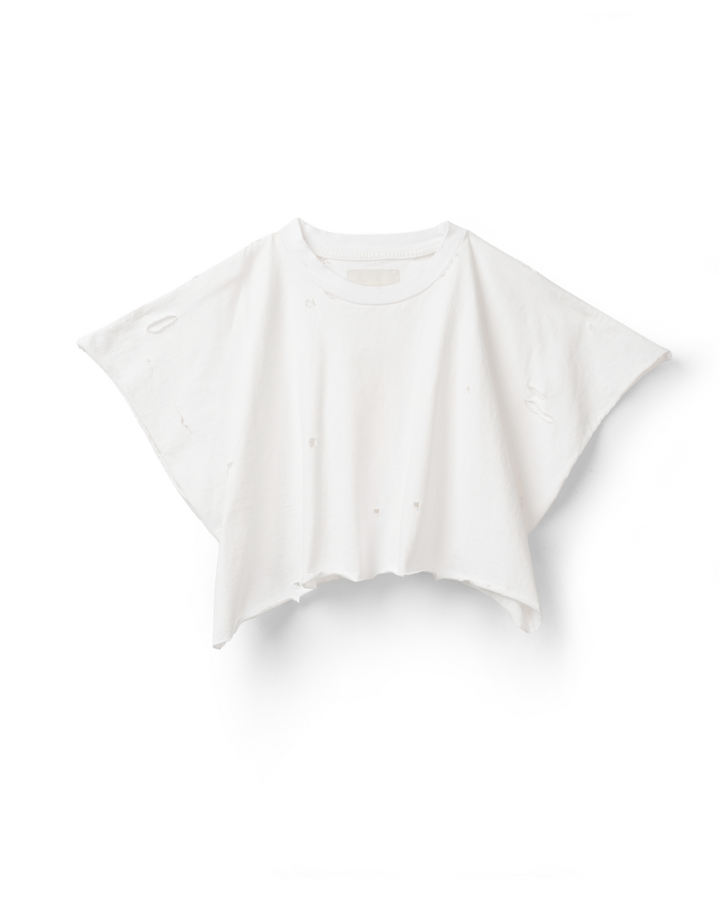 CROPPED FLAGSHIP TEE - DISTRESSED WHITE