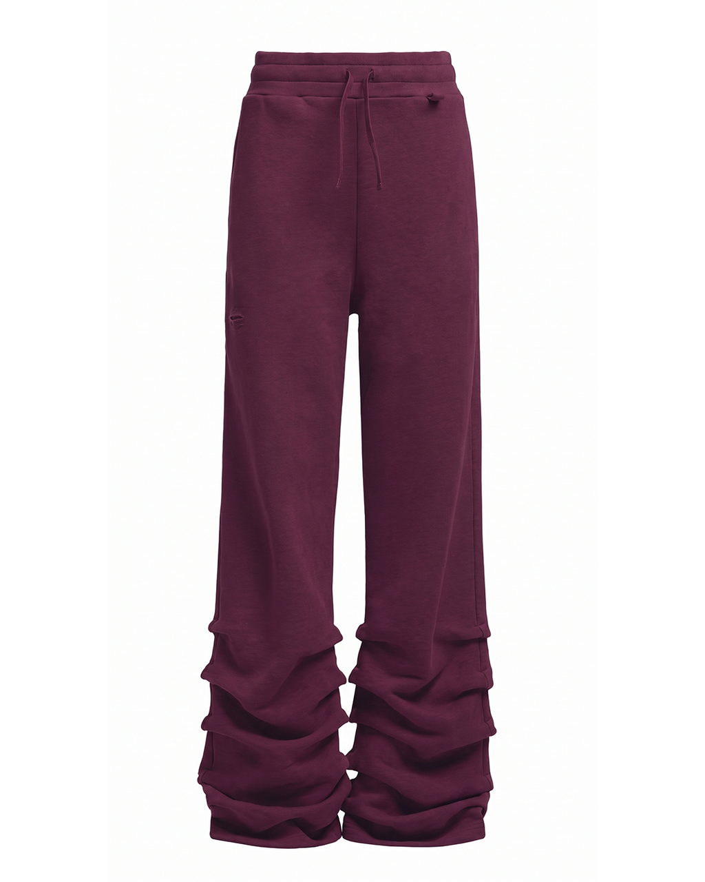 STACKED SWEATPANTS - BURGUNDY