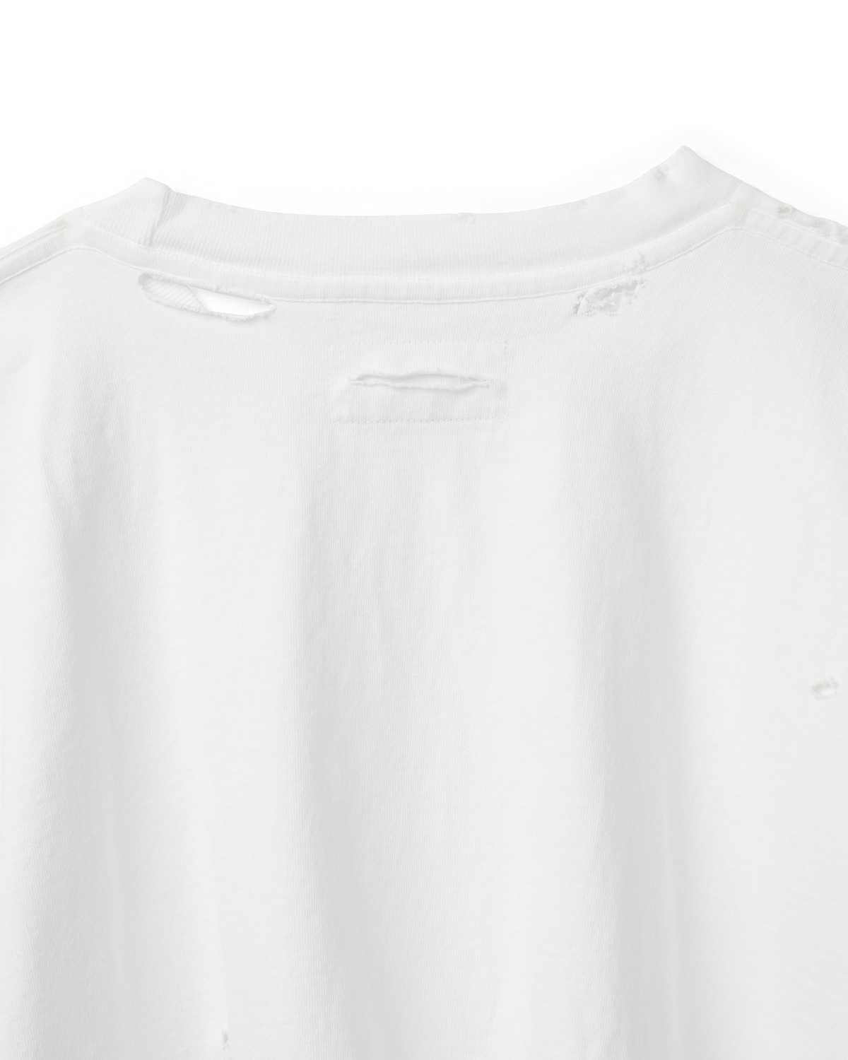 CROPPED FLAGSHIP TEE - DISTRESSED WHITE
