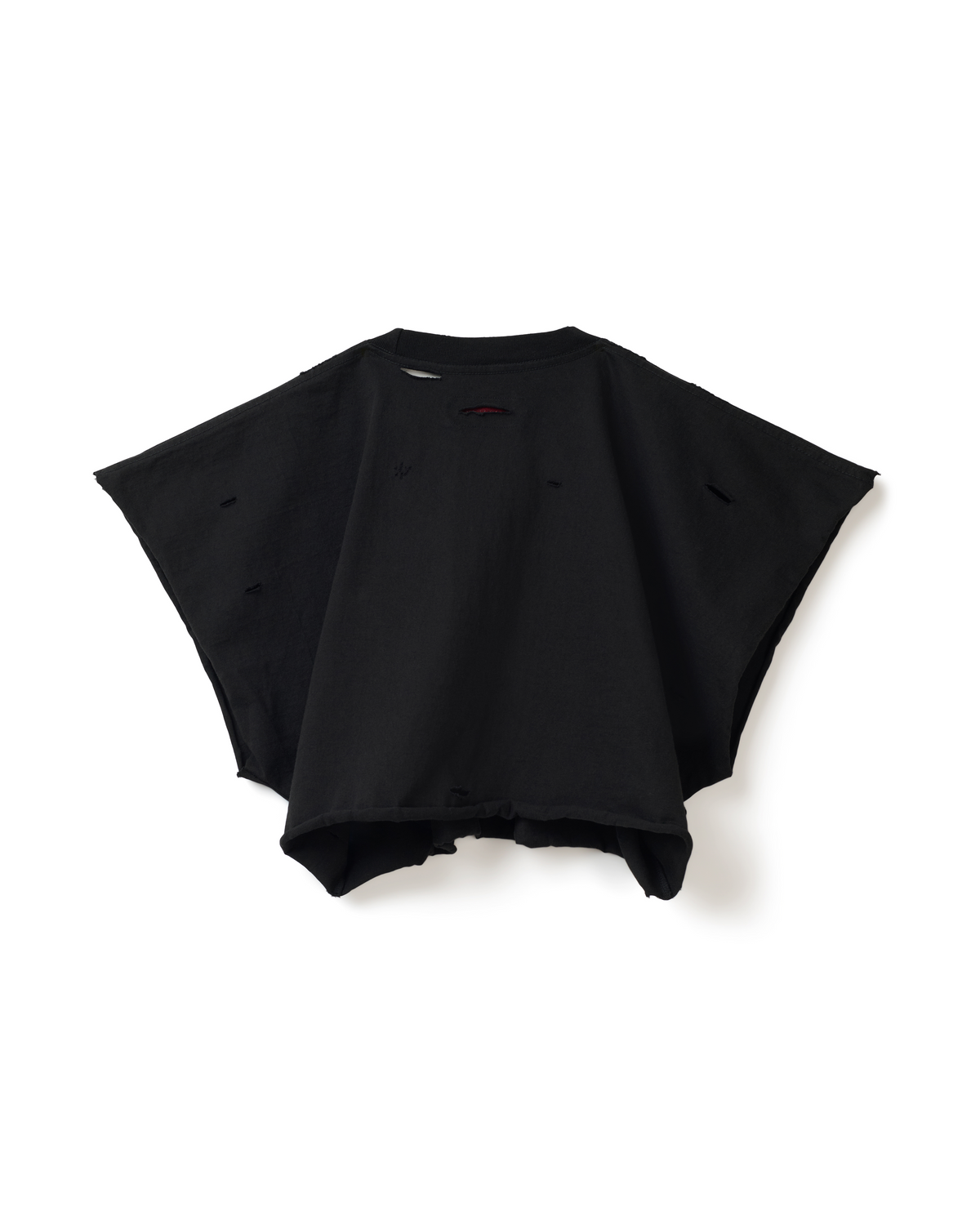 CROPPED FLAGSHIP TEE - DISTRESSED BLACK