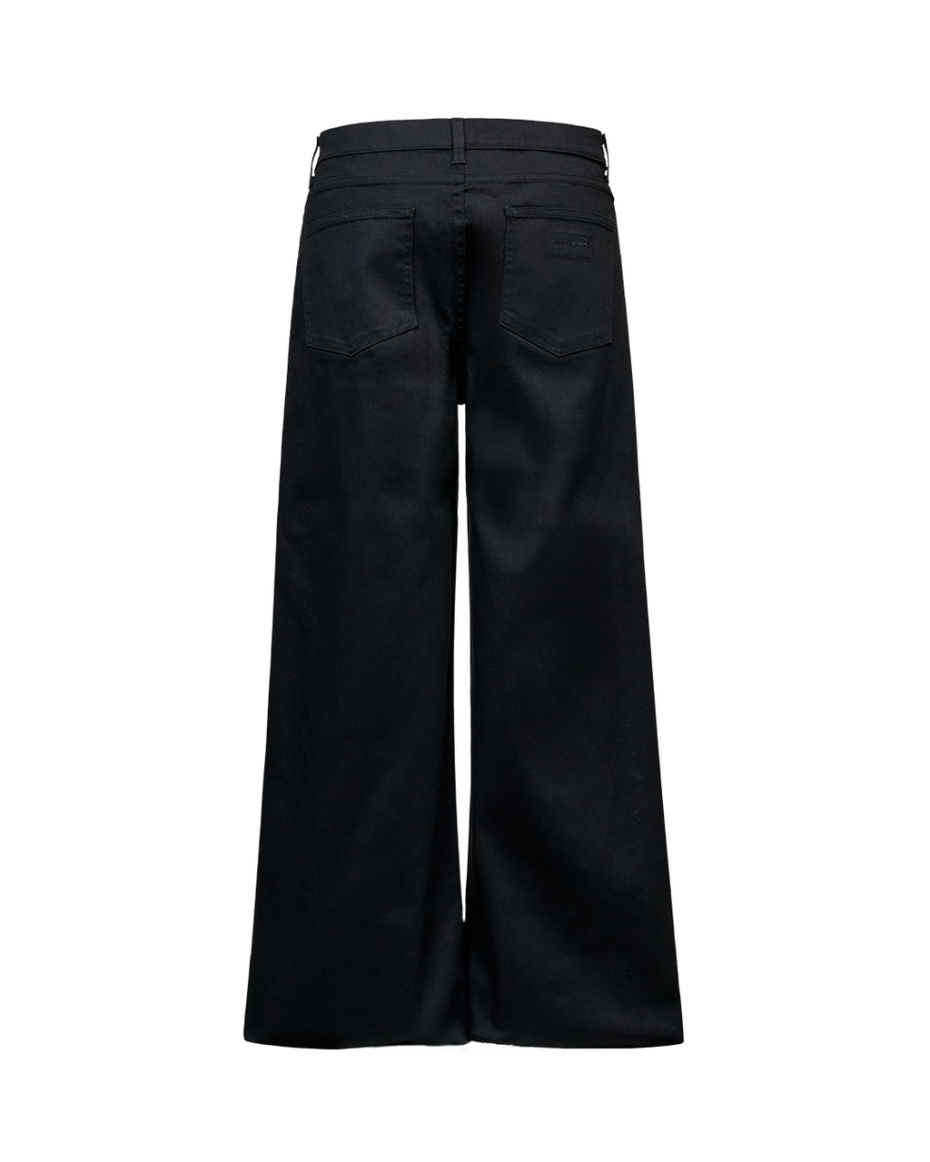 DENIM WIDE LEG PANTS - BLACK