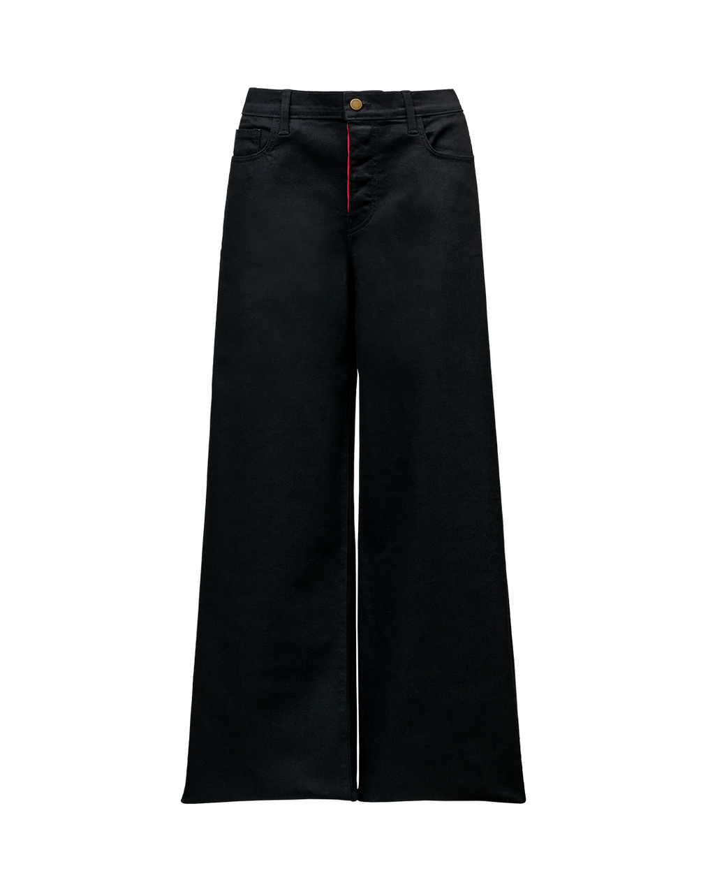 DENIM WIDE LEG PANTS - BLACK