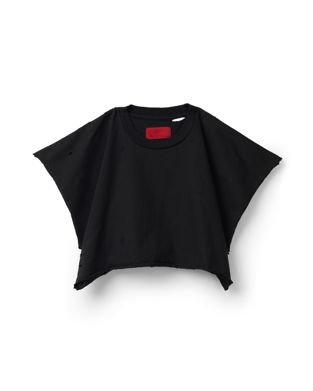 CROPPED FLAGSHIP TEE - DISTRESSED BLACK