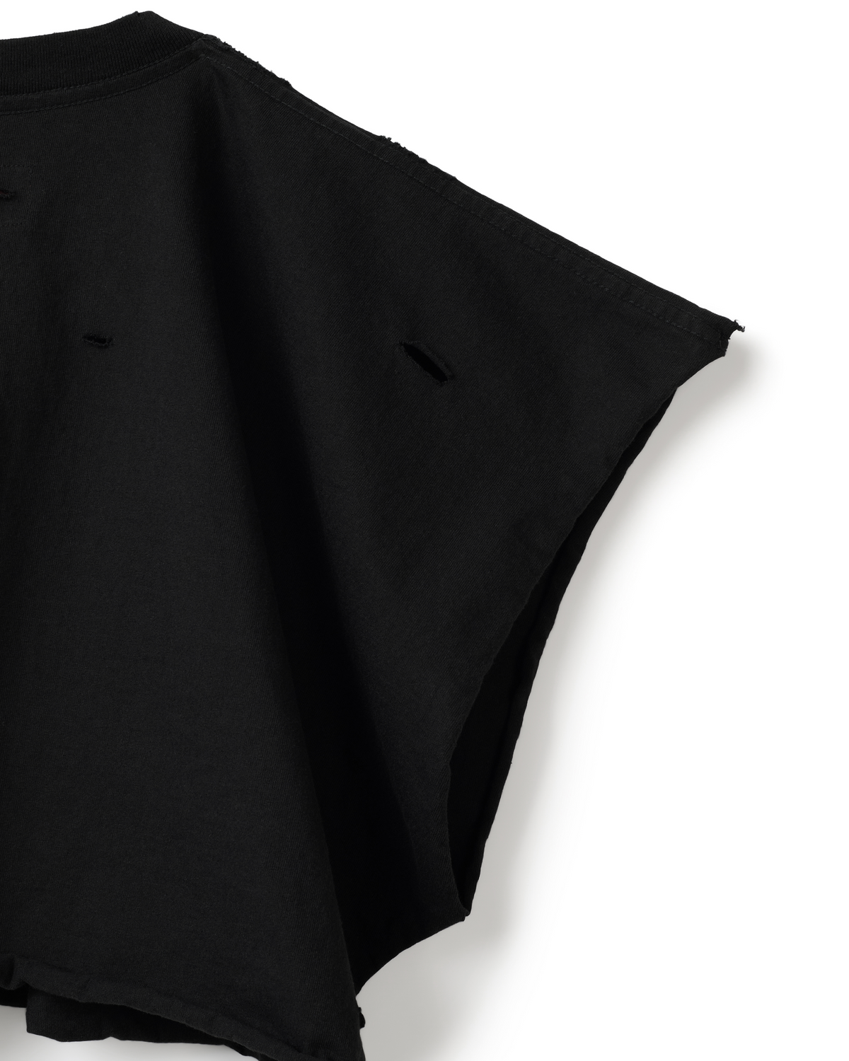 CROPPED FLAGSHIP TEE - DISTRESSED BLACK