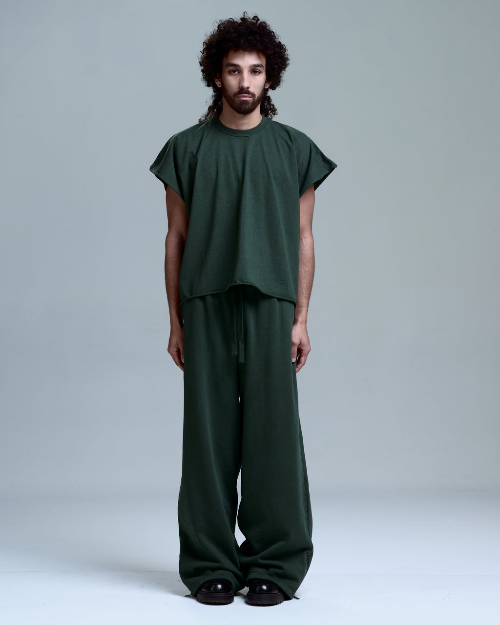 ZIPPER SWEATPANTS - GREEN