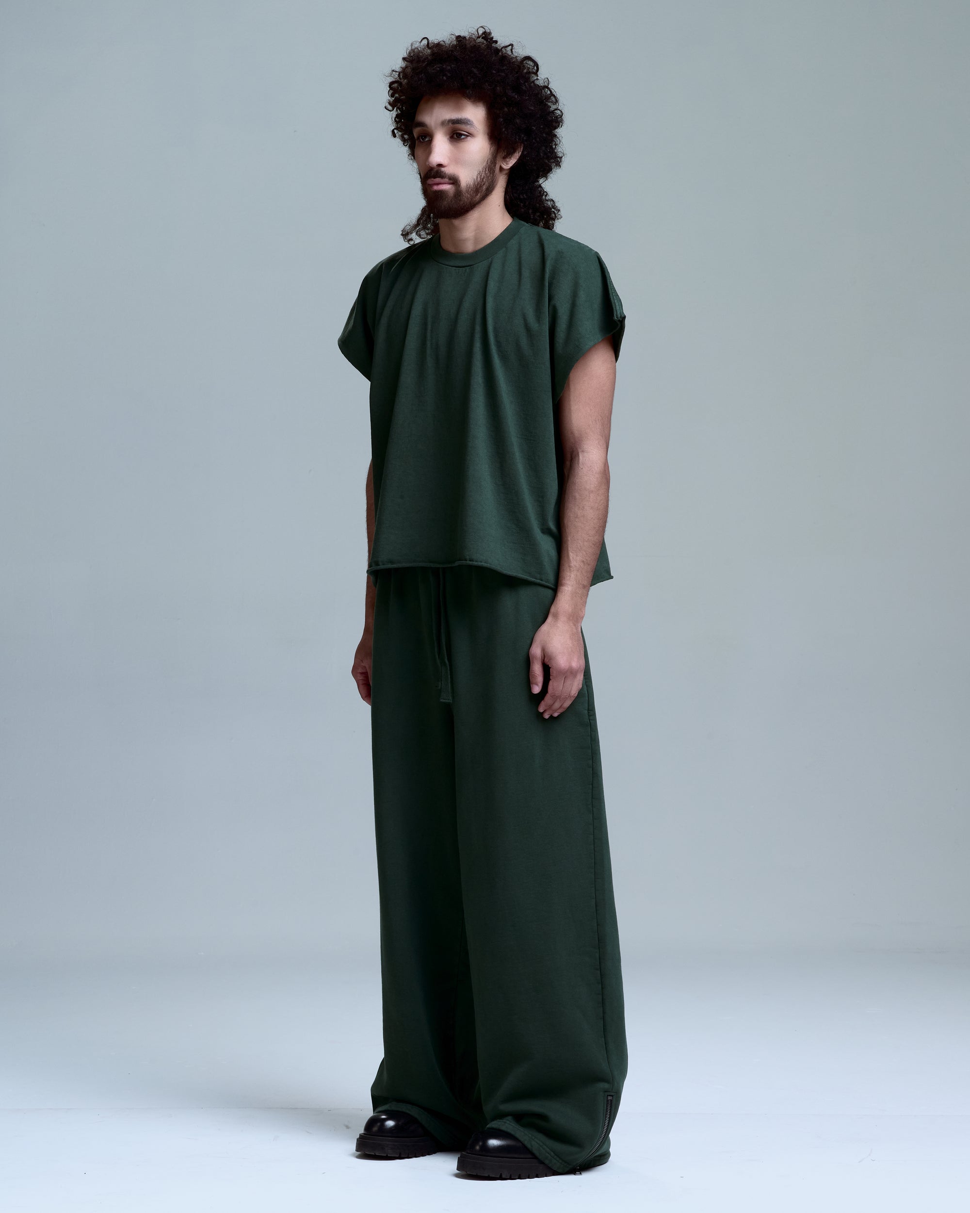 ZIPPER SWEATPANTS - GREEN
