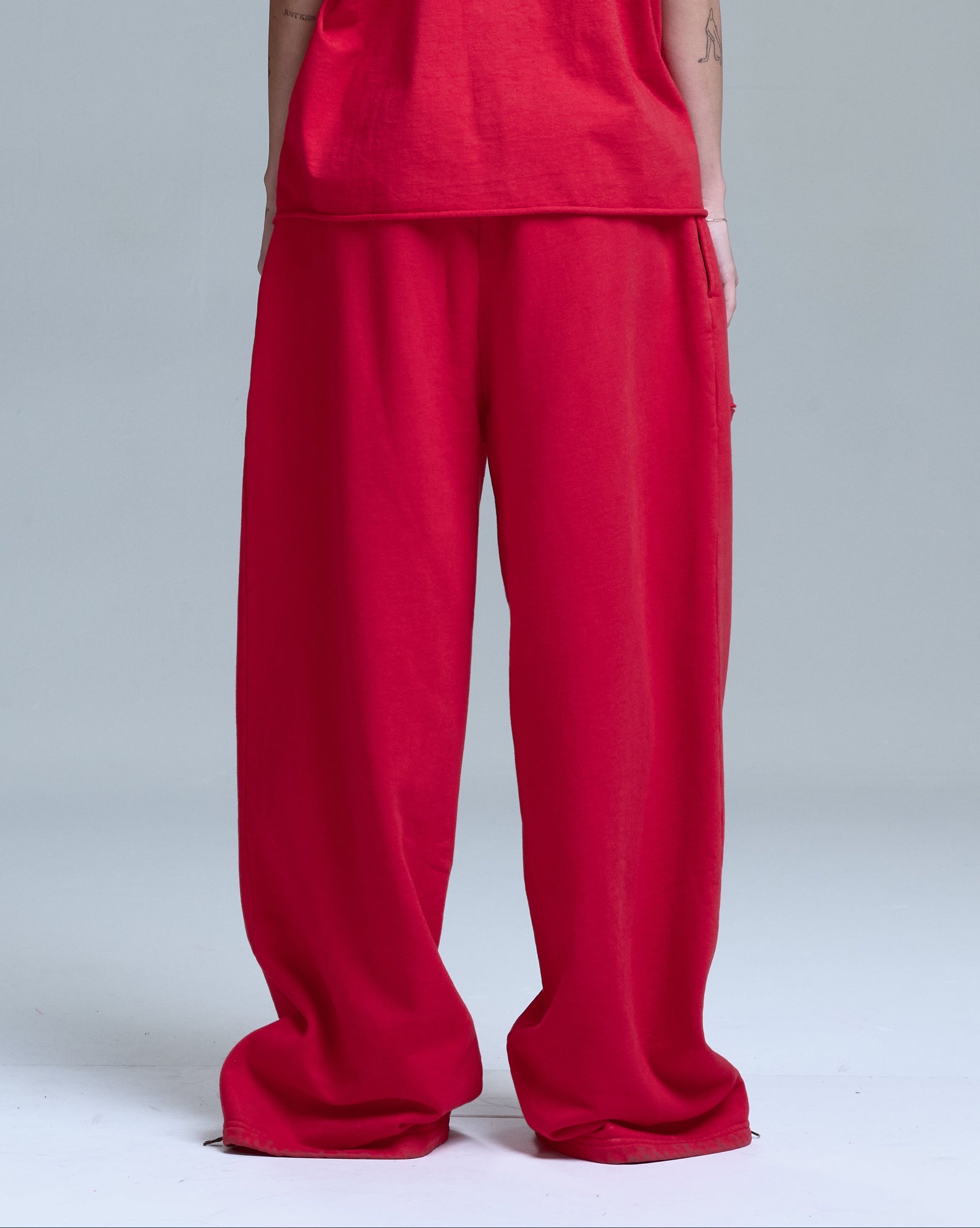 ZIPPER SWEATPANTS - RED