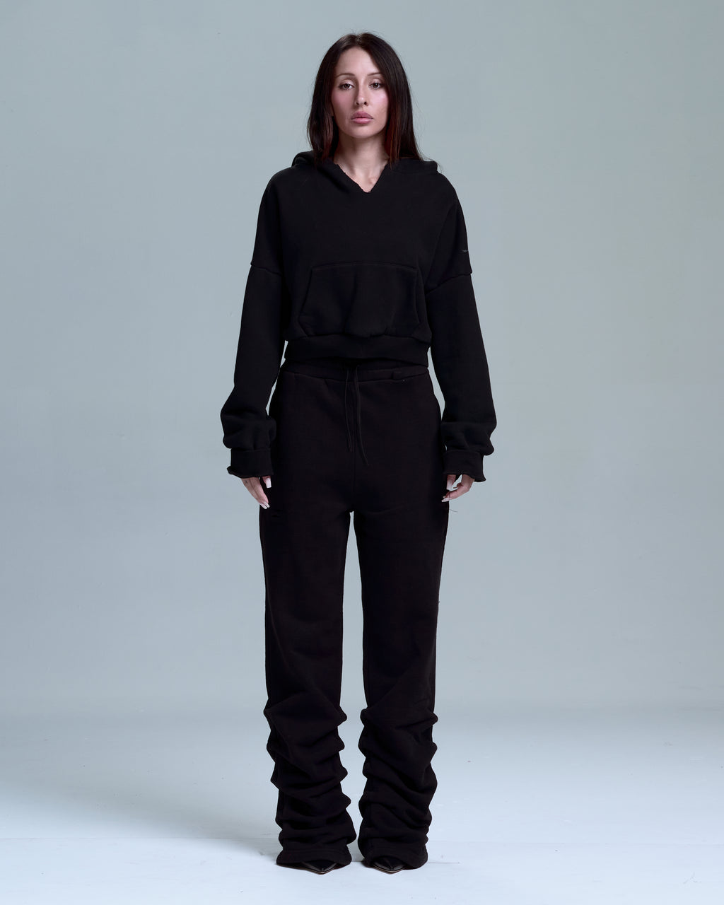 STACKED SWEATPANTS - BLACK