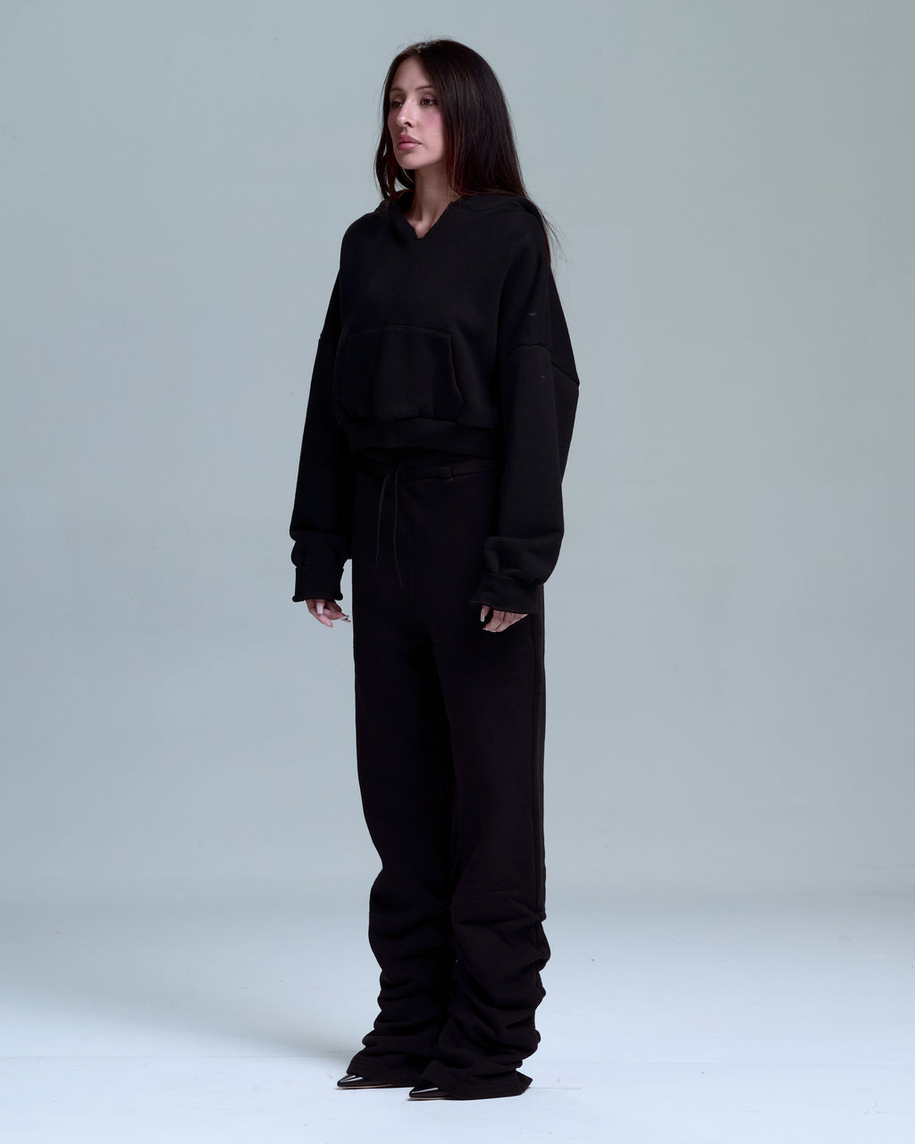 STACKED SWEATPANTS - BLACK