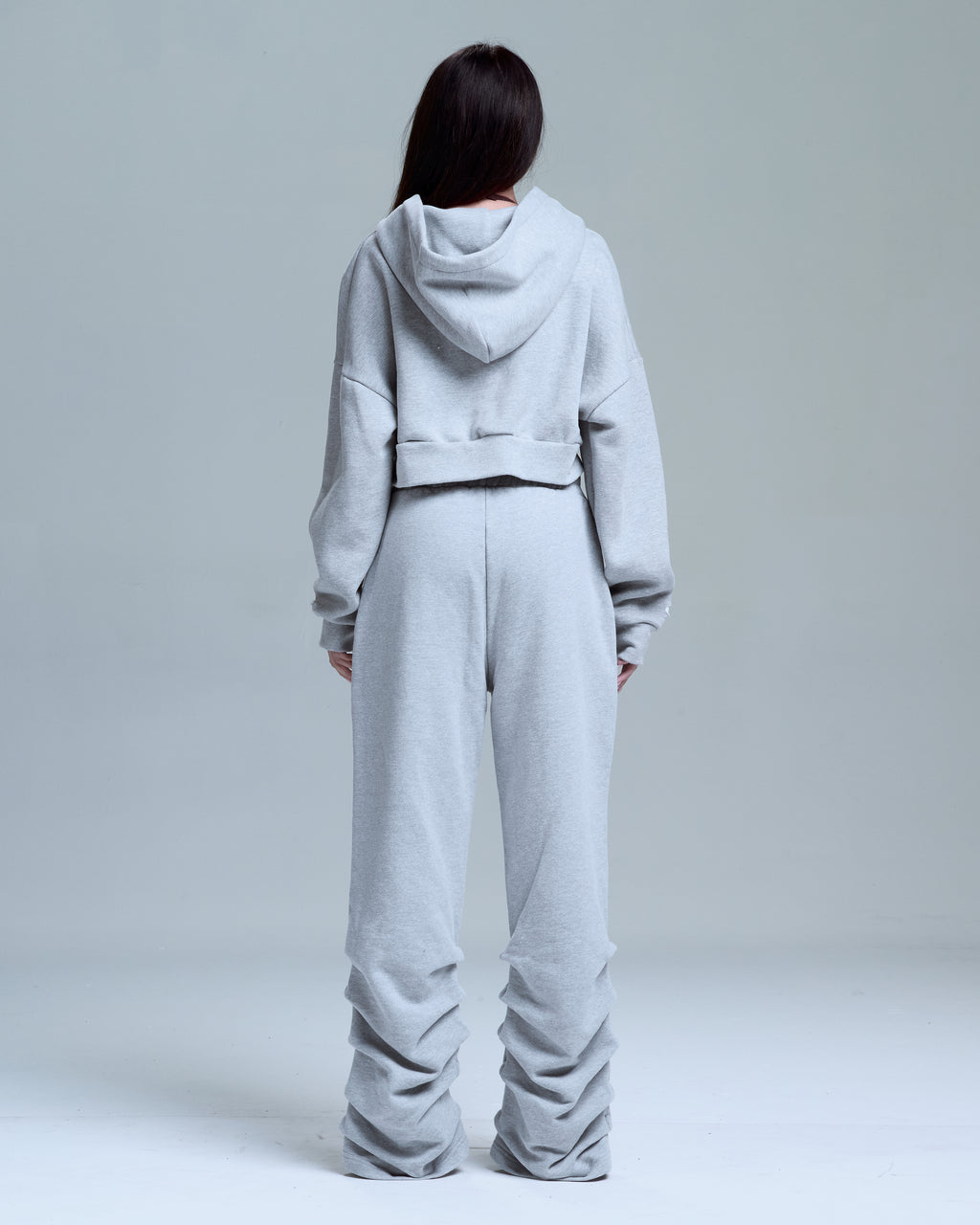 STACKED SWEATPANTS - HEATHER GREY