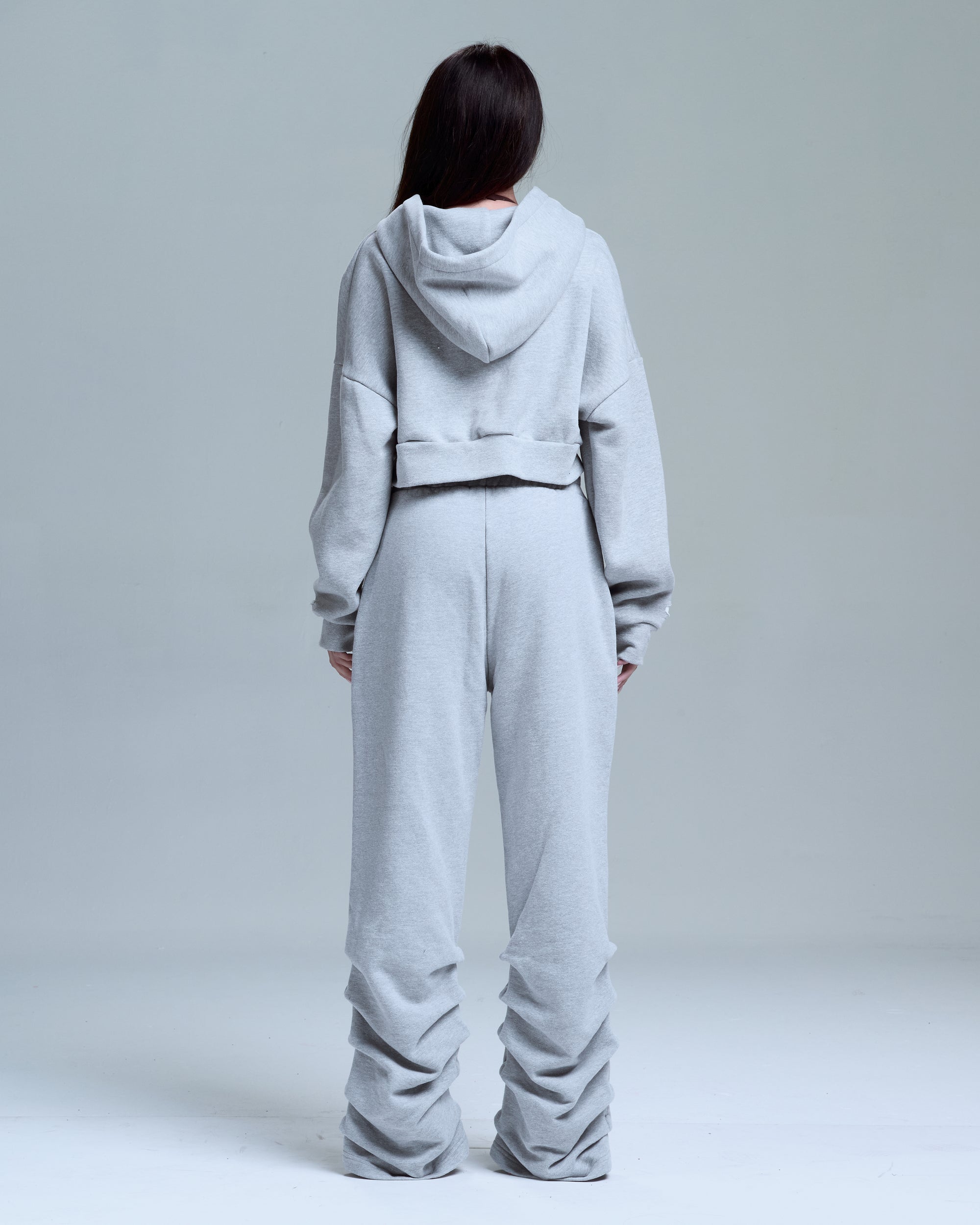 STACKED SWEATPANTS - HEATHER GREY