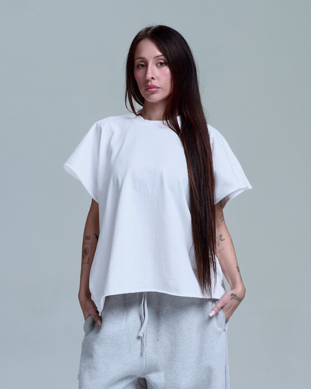 ZIPPER SWEATPANTS - HEATHER GREY