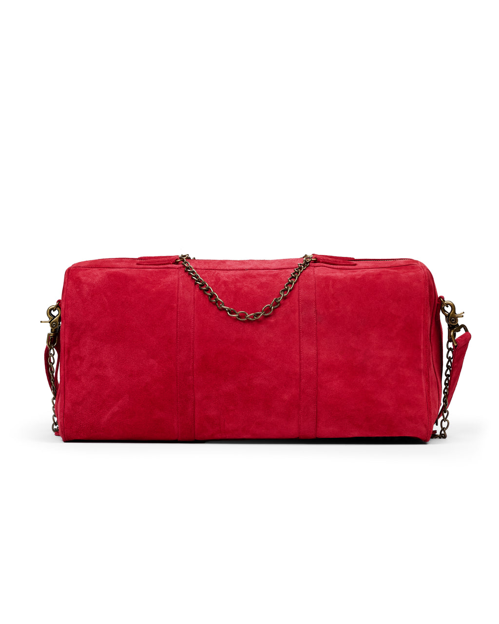 RED SUEDE DUFFLE