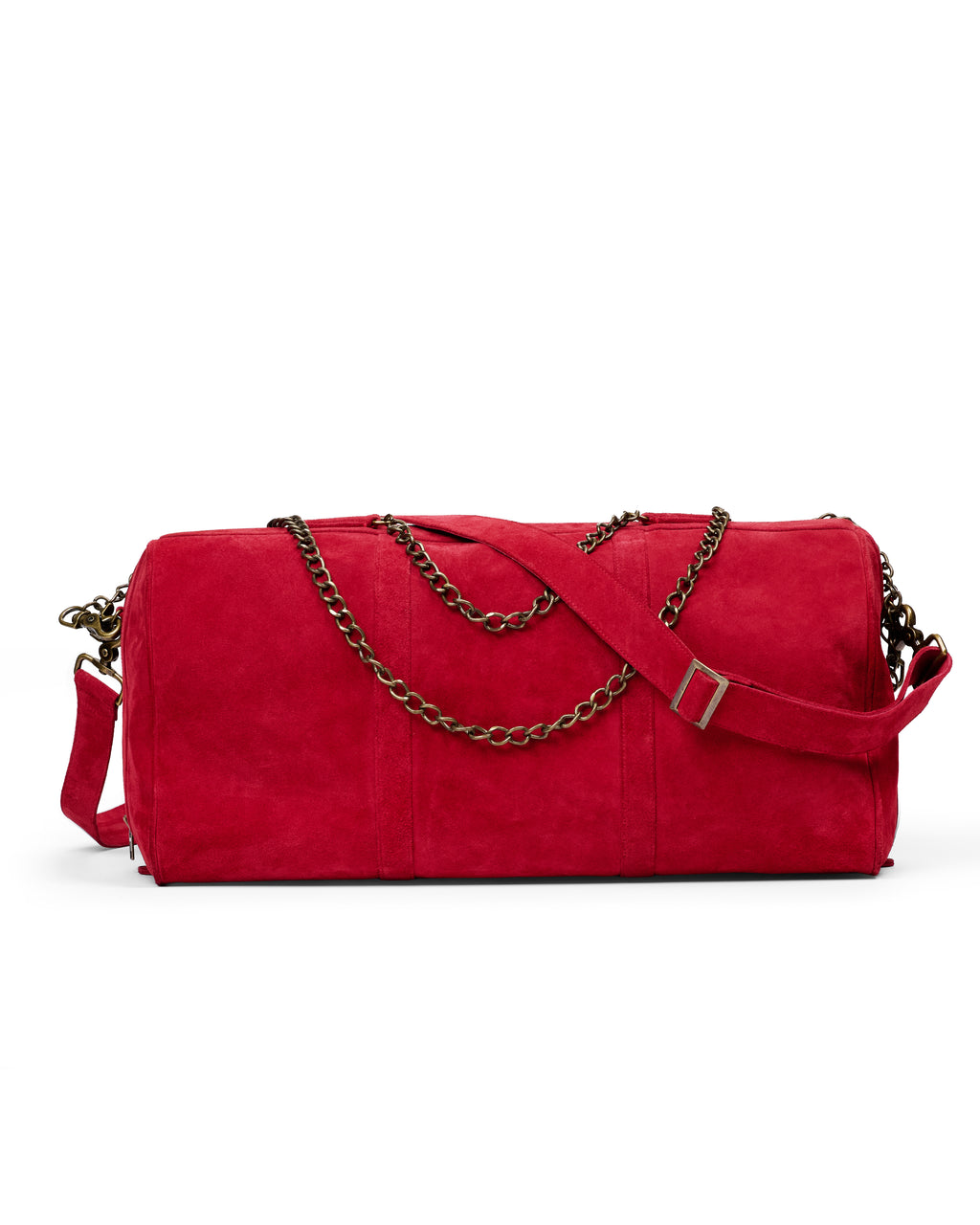 RED SUEDE DUFFLE