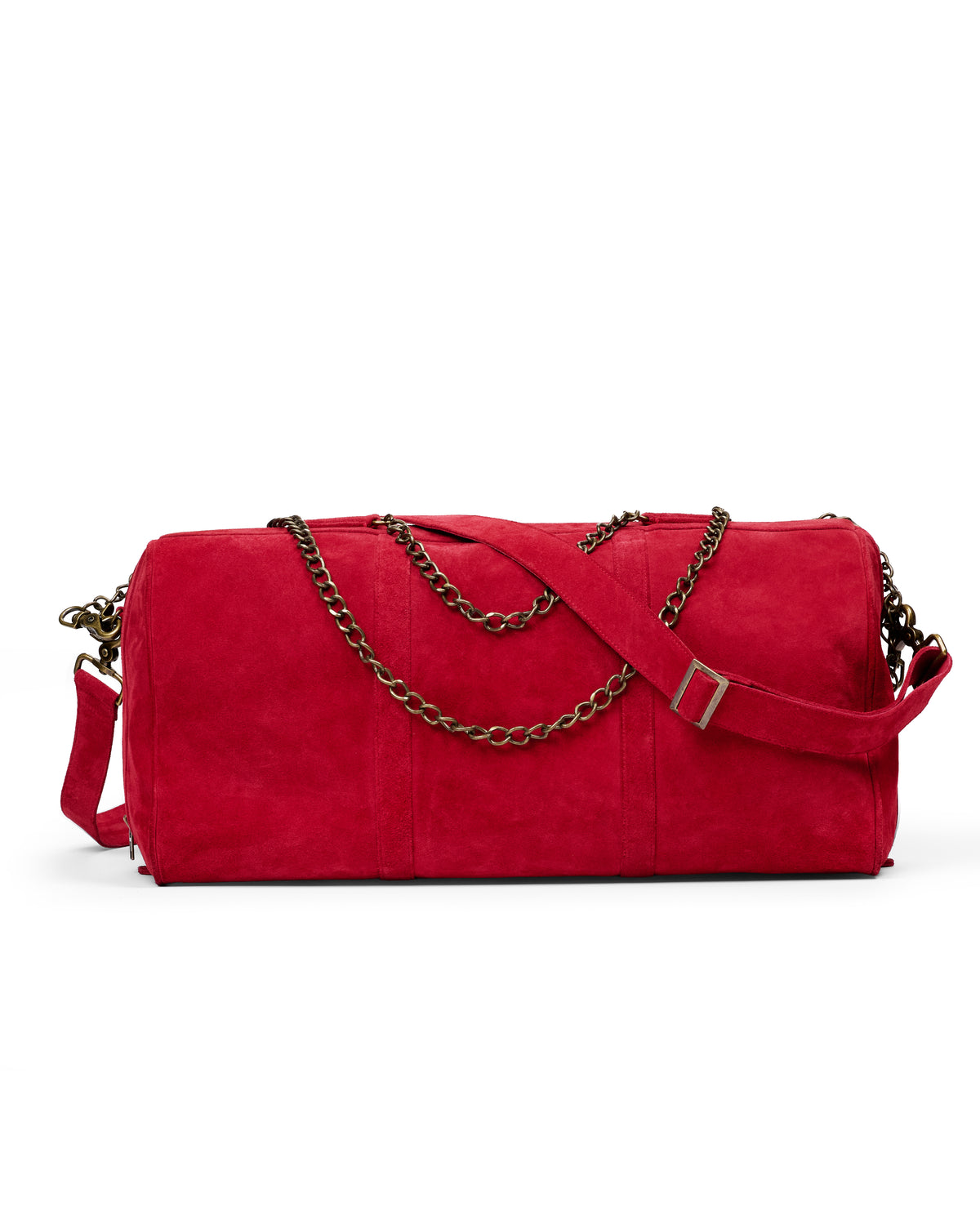 RED SUEDE DUFFLE