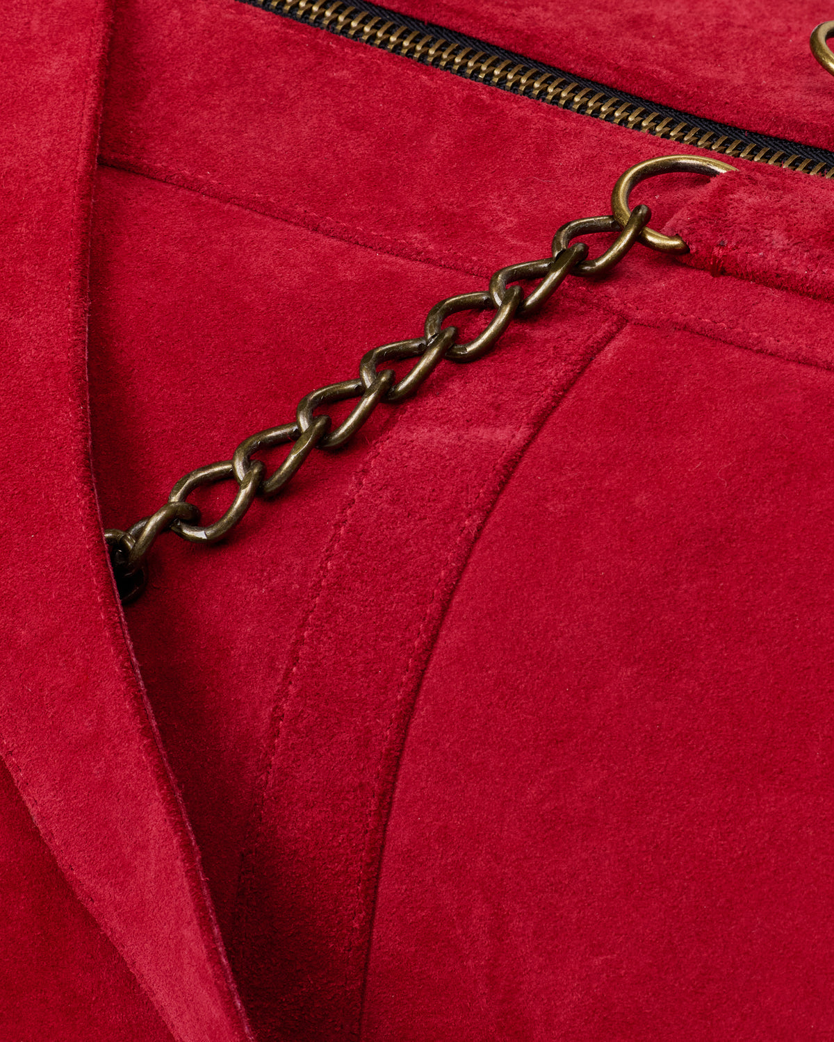 RED SUEDE DUFFLE