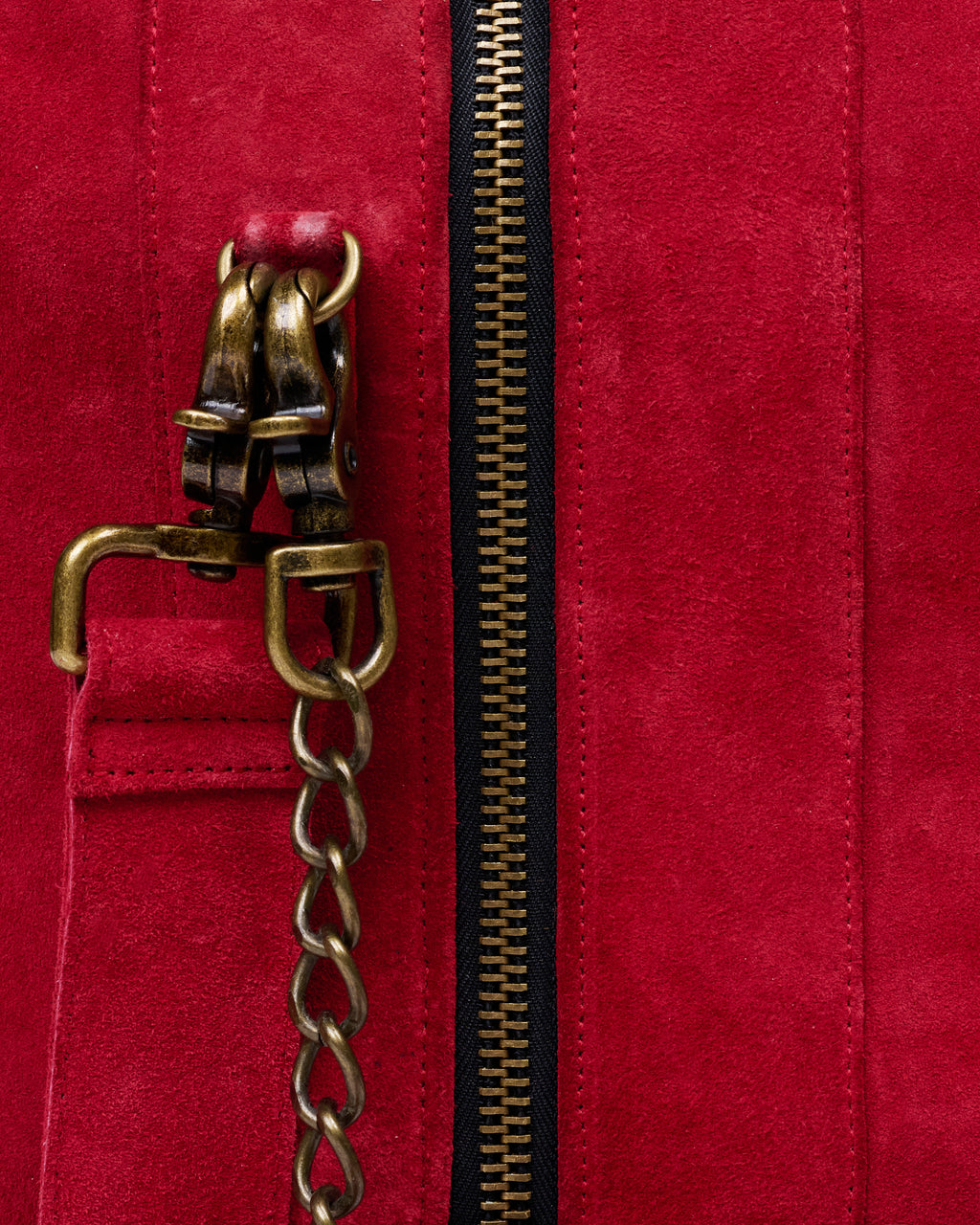 RED SUEDE DUFFLE