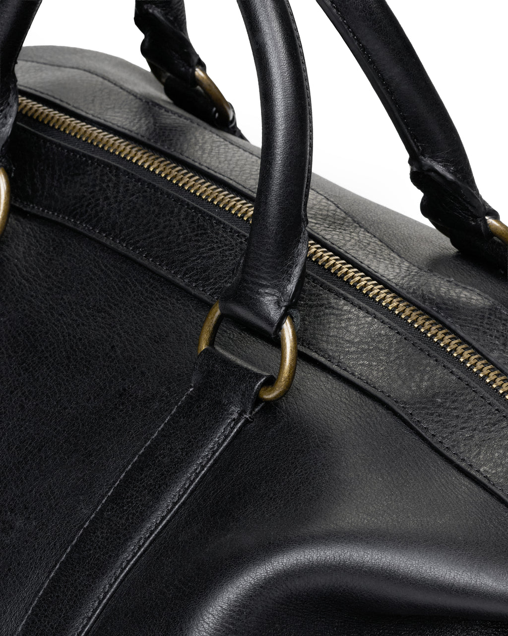 BLACK LEATHER DUFFLE