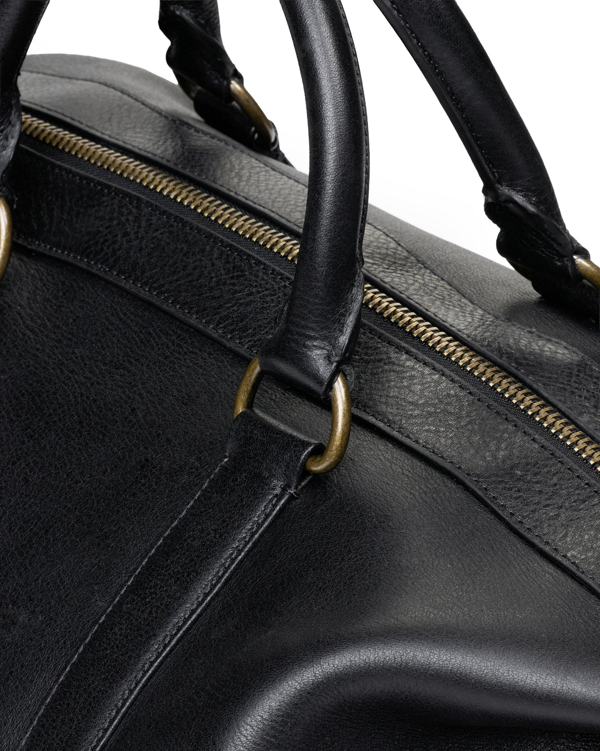 BLACK LEATHER DUFFLE