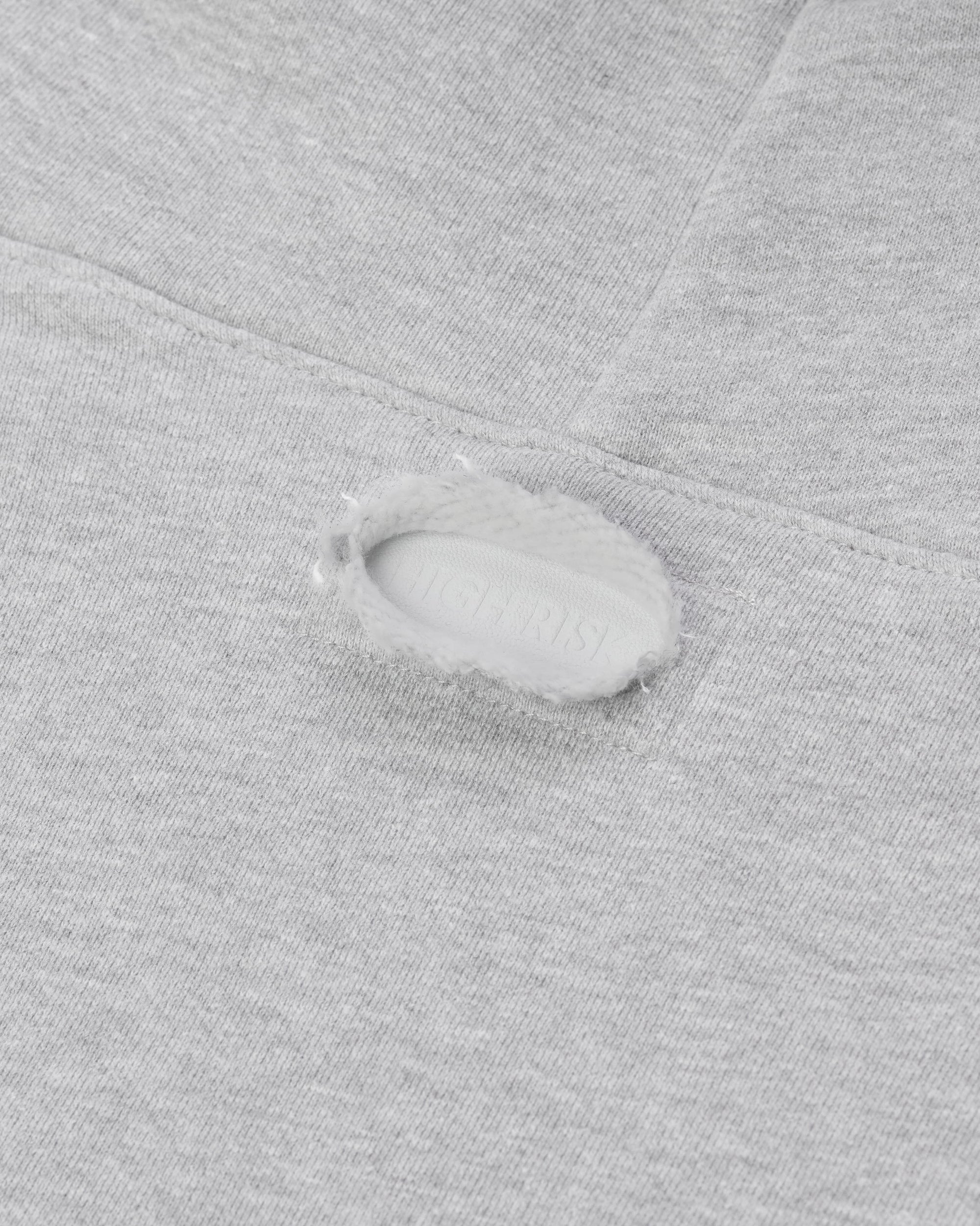 SLIM FIT ZIPPER HOODIE - HEATHER GREY