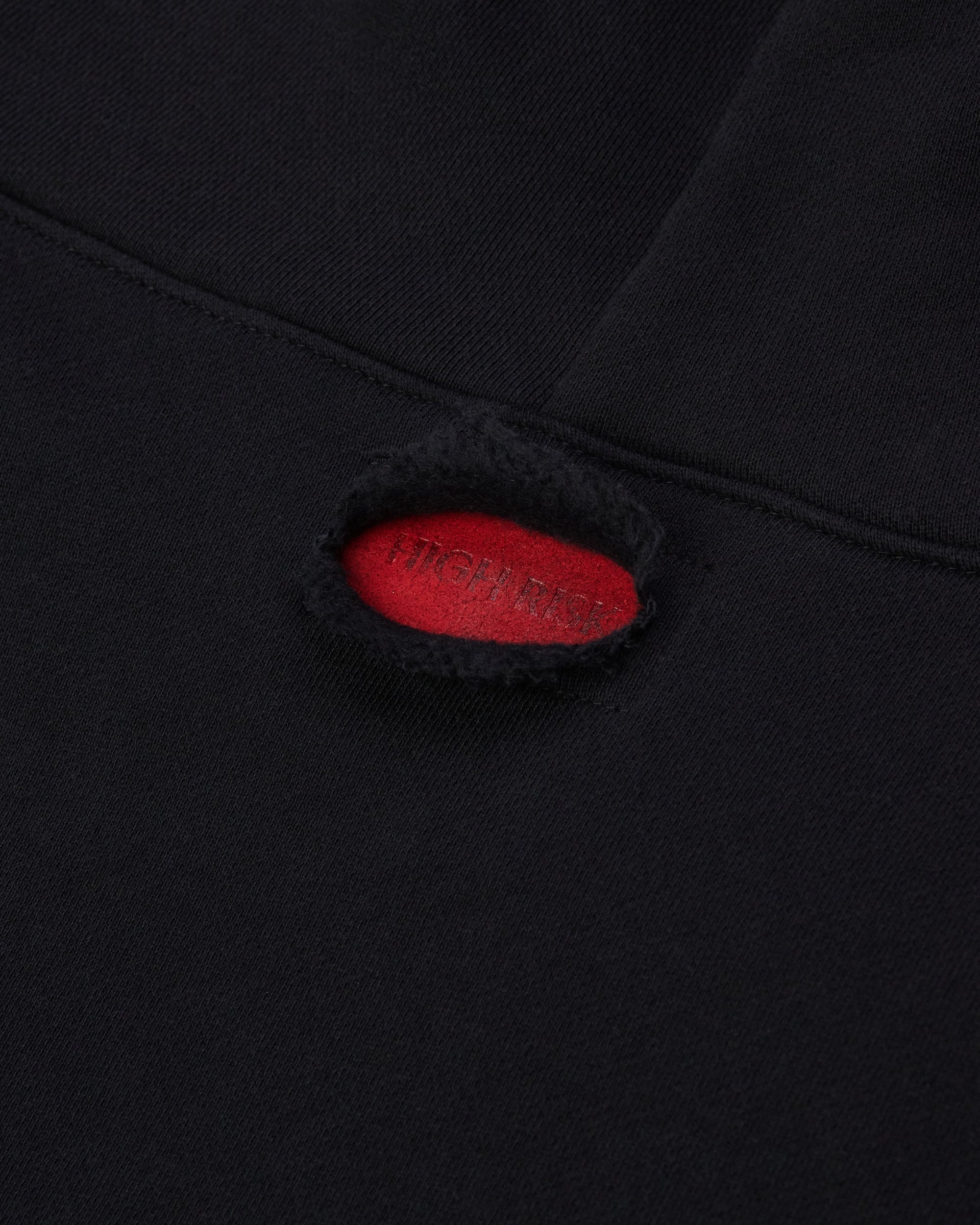 CUT OFF HOODIE - BLACK