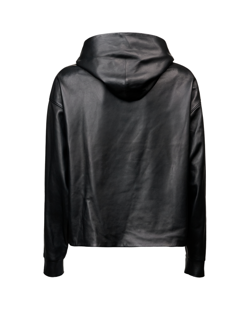 LEATHER HOODIE -BLACK
