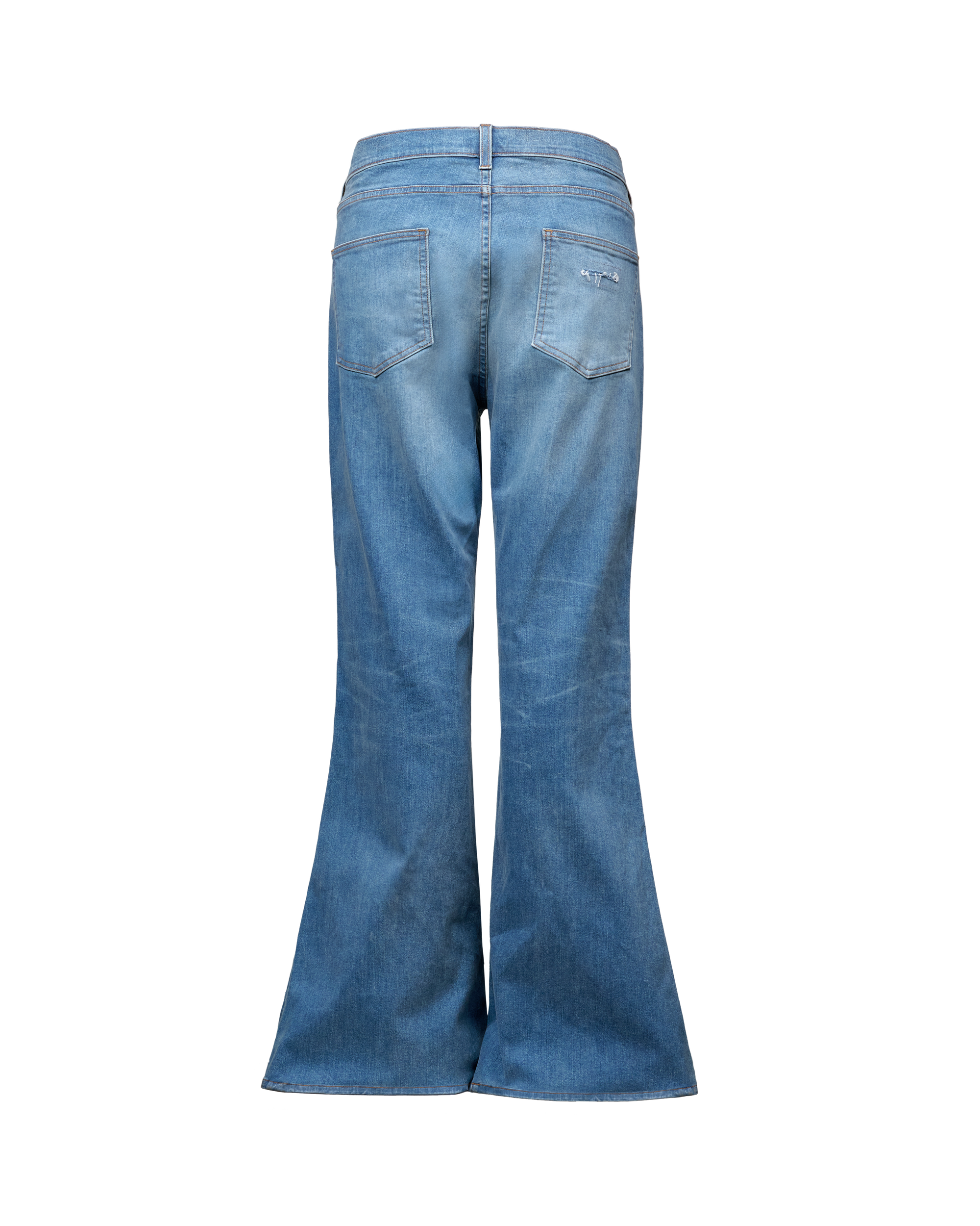 DENIM FLARE PANTS - BLUE