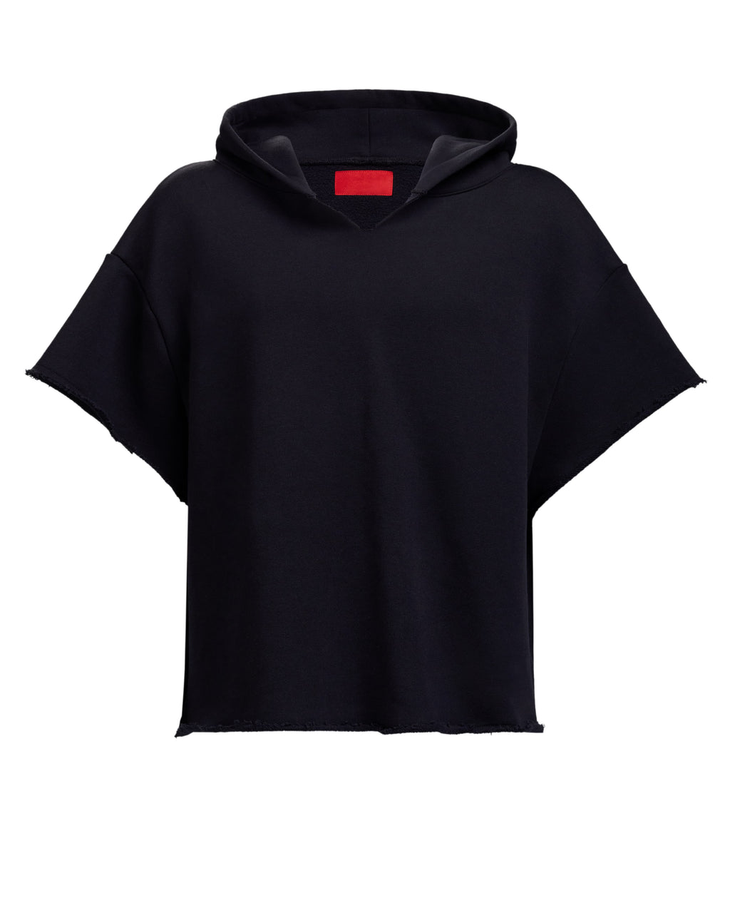 CUT OFF HOODIE - BLACK