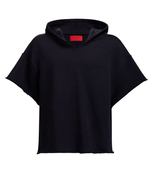 CUT OFF HOODIE - BLACK