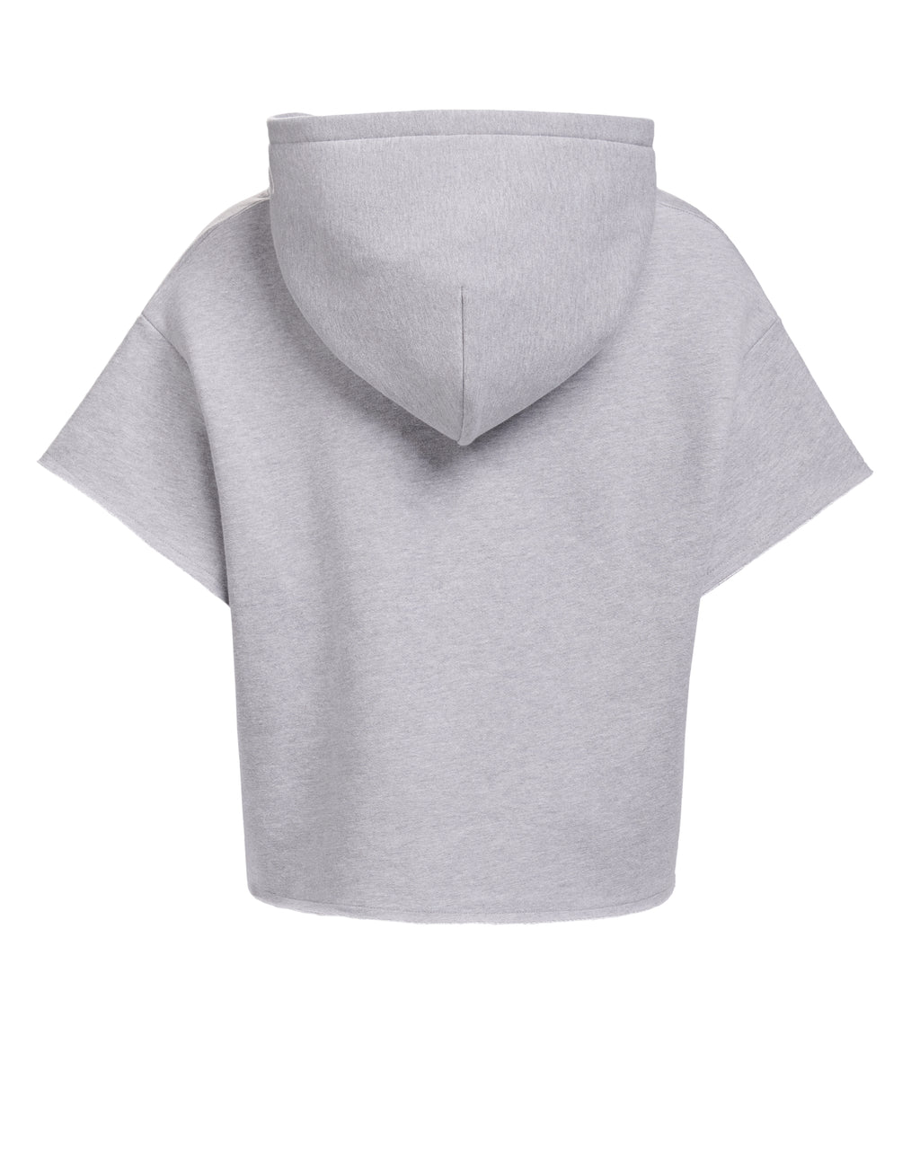 CUT OFF HOODIE -HEATHER GREY