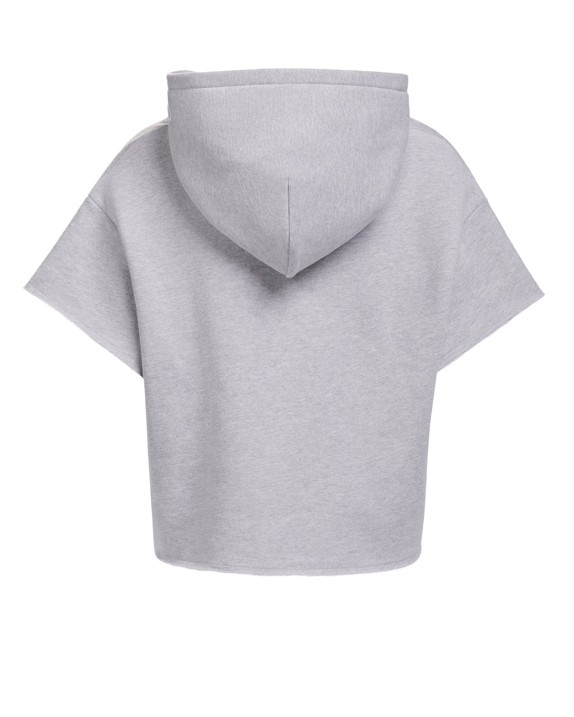CUT OFF HOODIE -HEATHER GREY